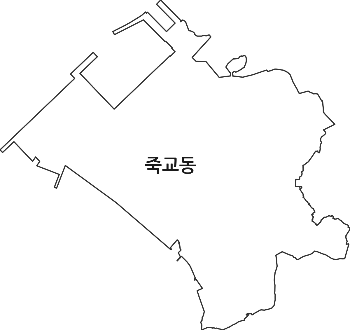 전라남도 목포시 죽교동 법정동 행정구역 경계 지도