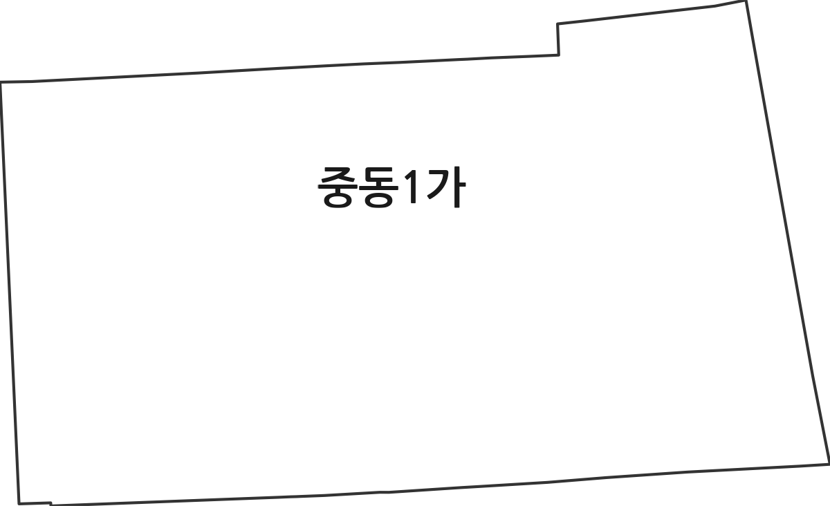 전라남도 목포시 중동1가 법정동 행정구역 경계 지도