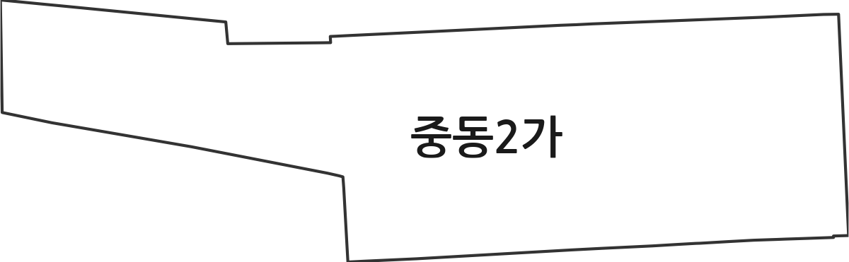 전라남도 목포시 중동2가 법정동 행정구역 경계 지도