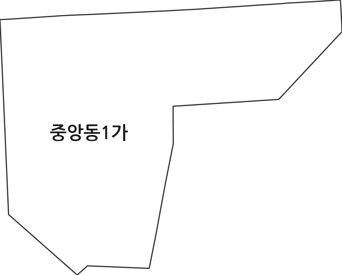 전라남도 목포시 중앙동1가 법정동 행정구역 경계 지도