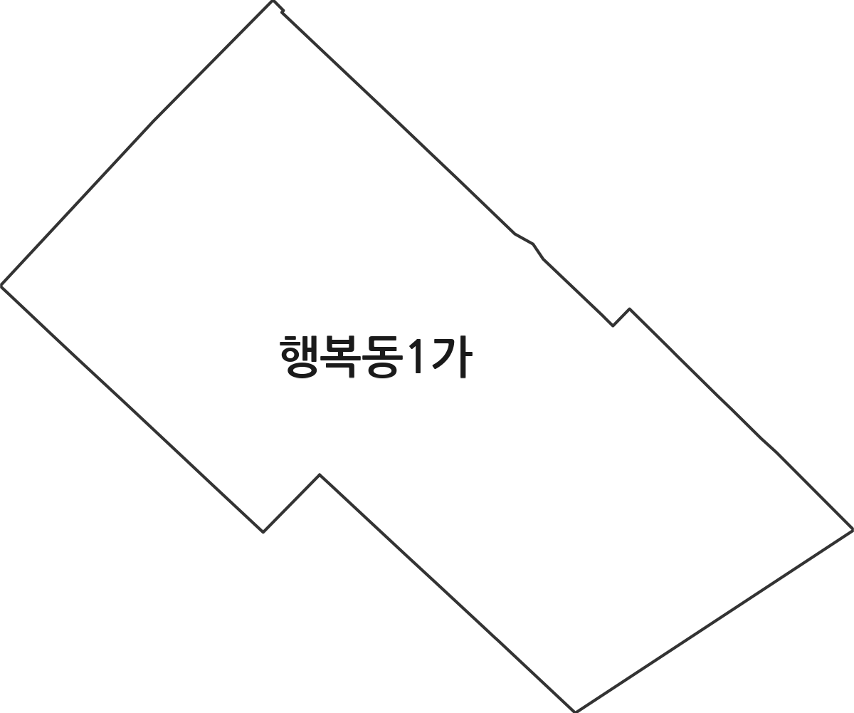 전라남도 목포시 행복동1가 법정동 행정구역 경계 지도