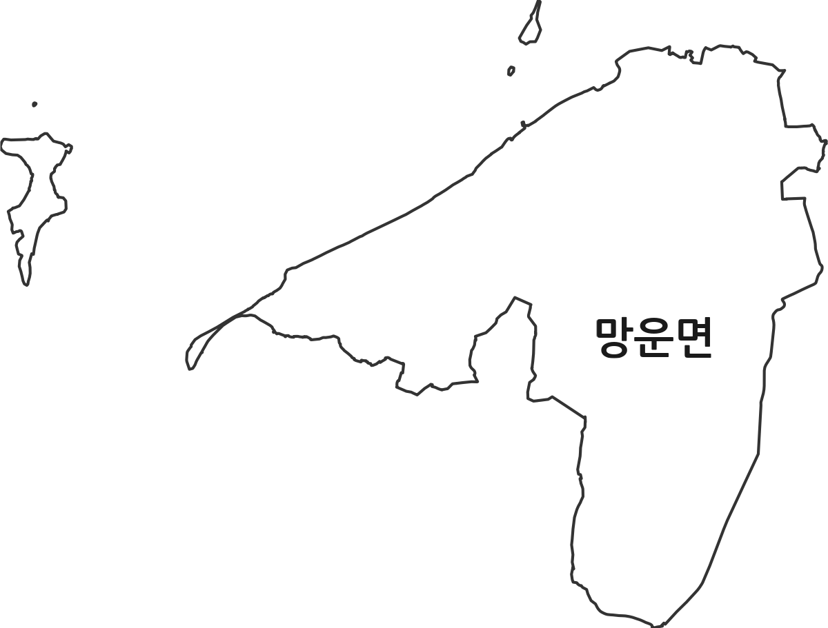 전라남도 무안군 망운면 행정동 행정구역 경계 지도
