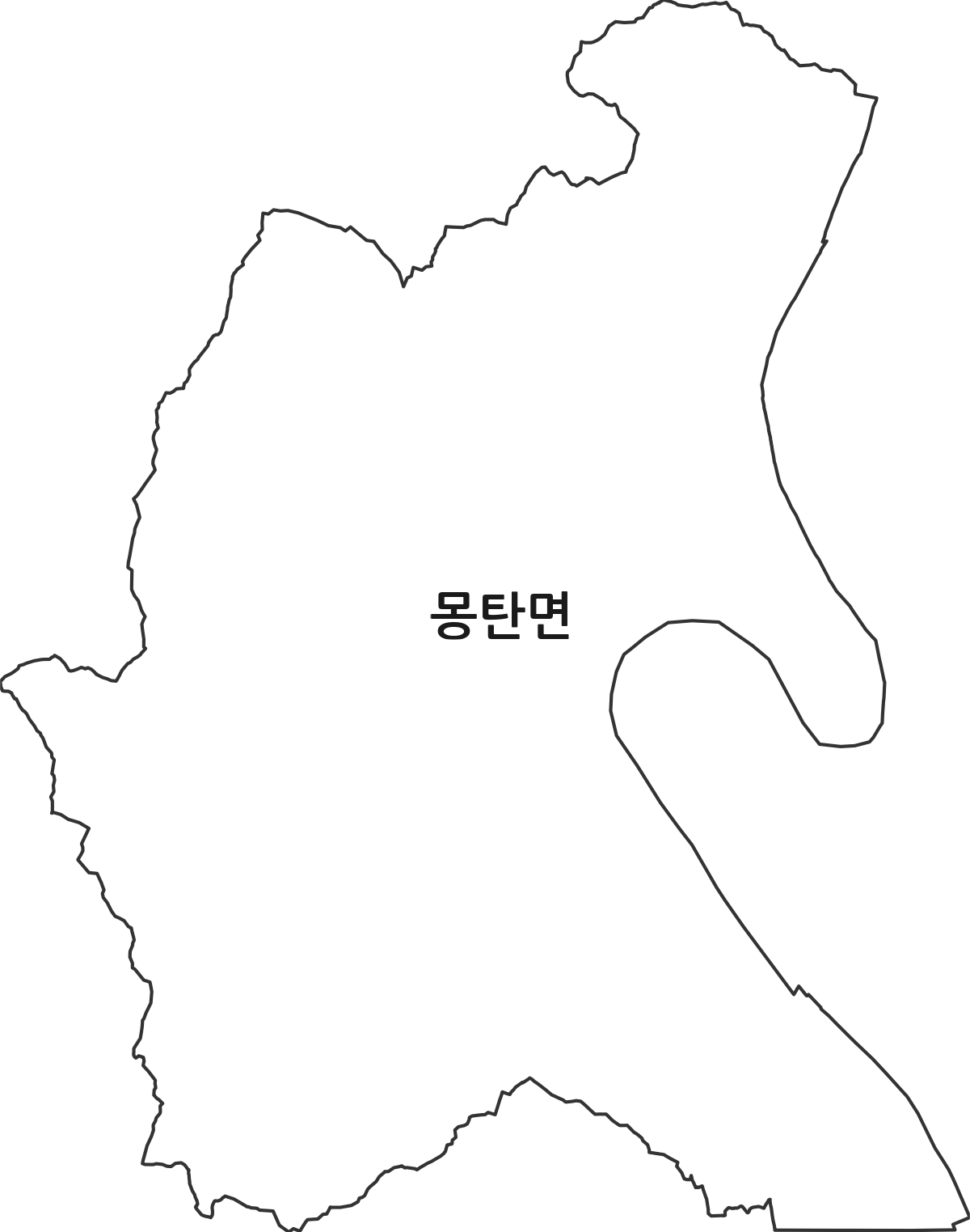 전라남도 무안군 몽탄면 행정동 행정구역 경계 지도