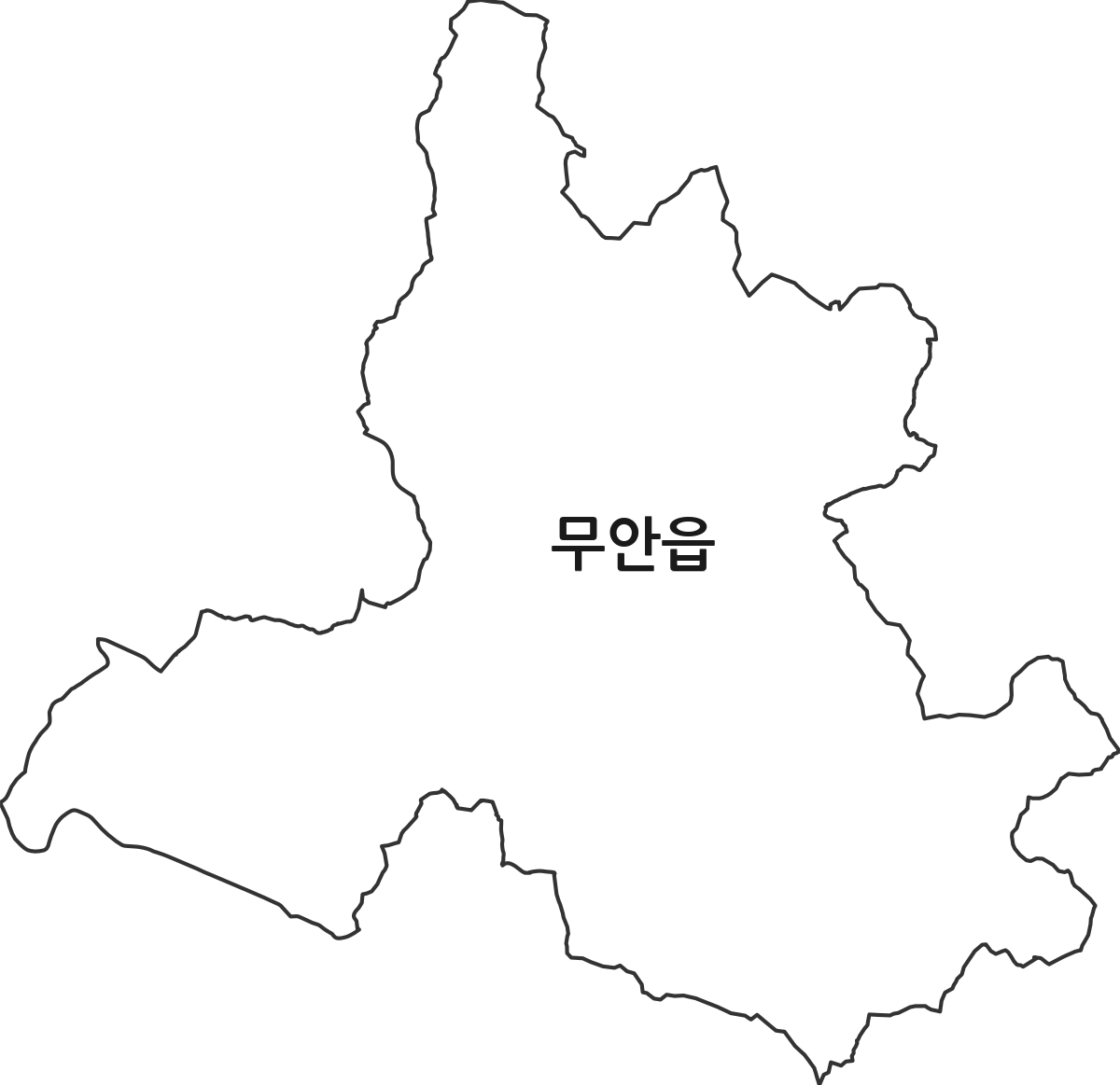 전라남도 무안군 무안읍 행정동 행정구역 경계 지도
