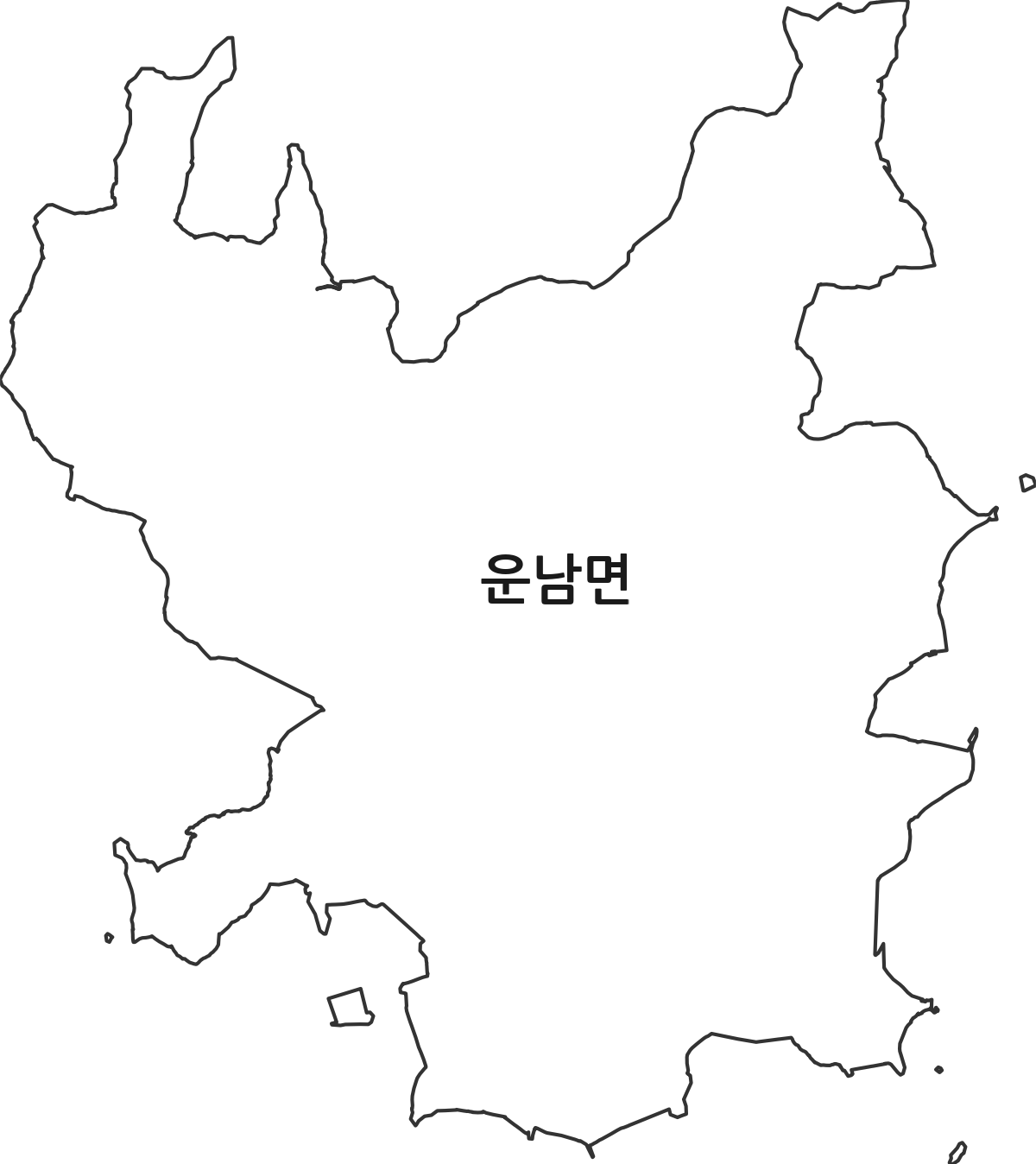 전라남도 무안군 운남면 행정동 행정구역 경계 지도