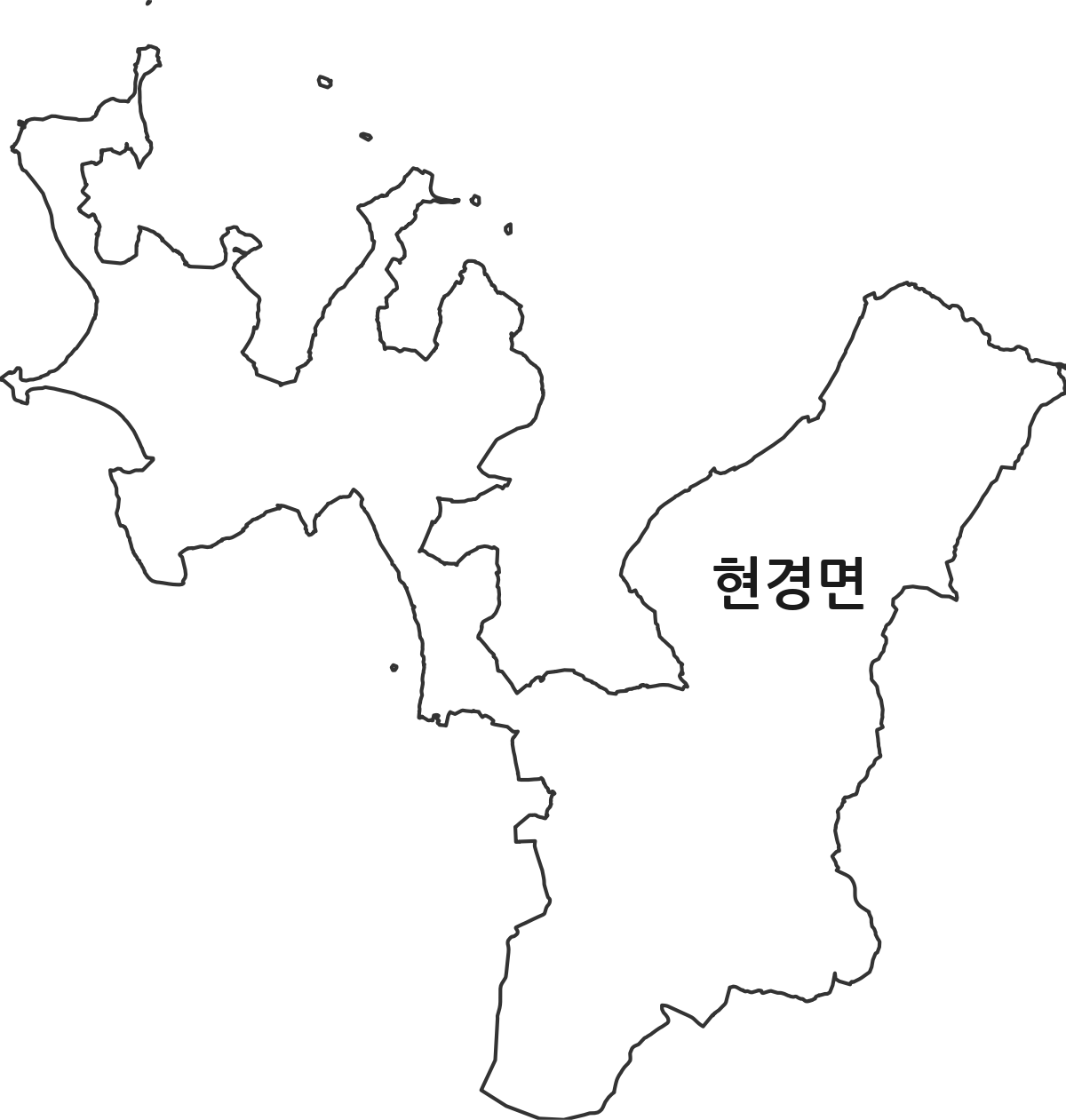 전라남도 무안군 현경면 행정동 행정구역 경계 지도