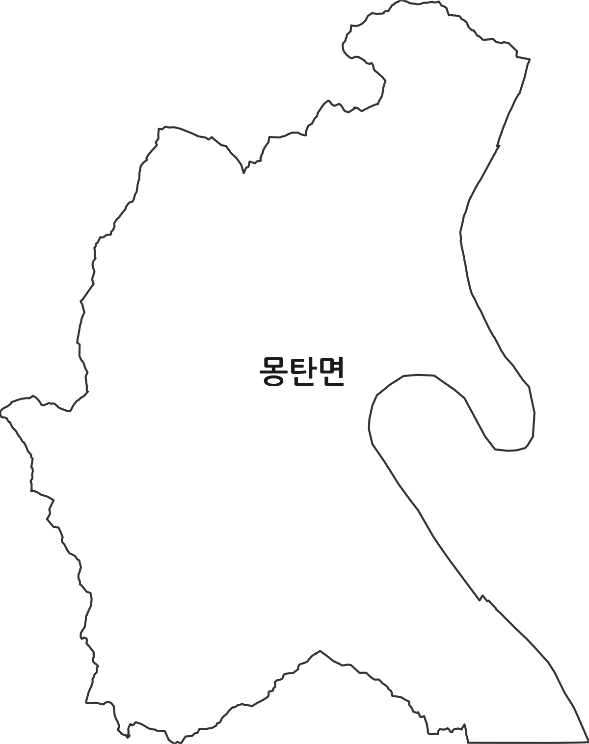 전라남도 무안군 몽탄면 법정동 행정구역 경계 지도