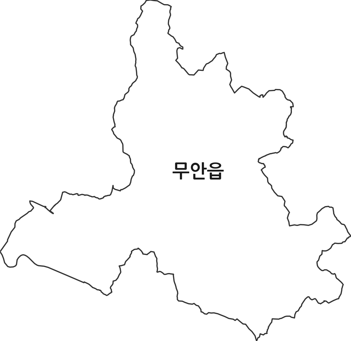 전라남도 무안군 무안읍 법정동 행정구역 경계 지도