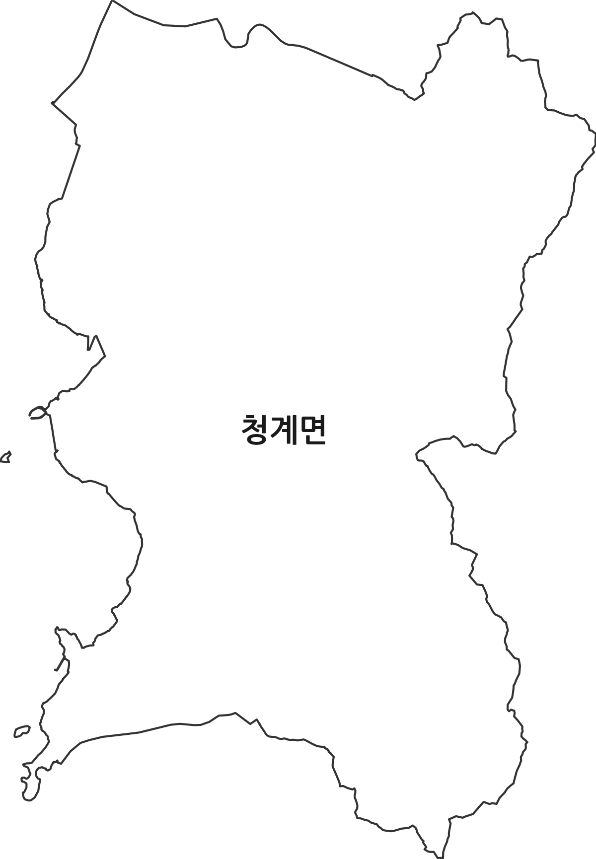 전라남도 무안군 청계면 법정동 행정구역 경계 지도