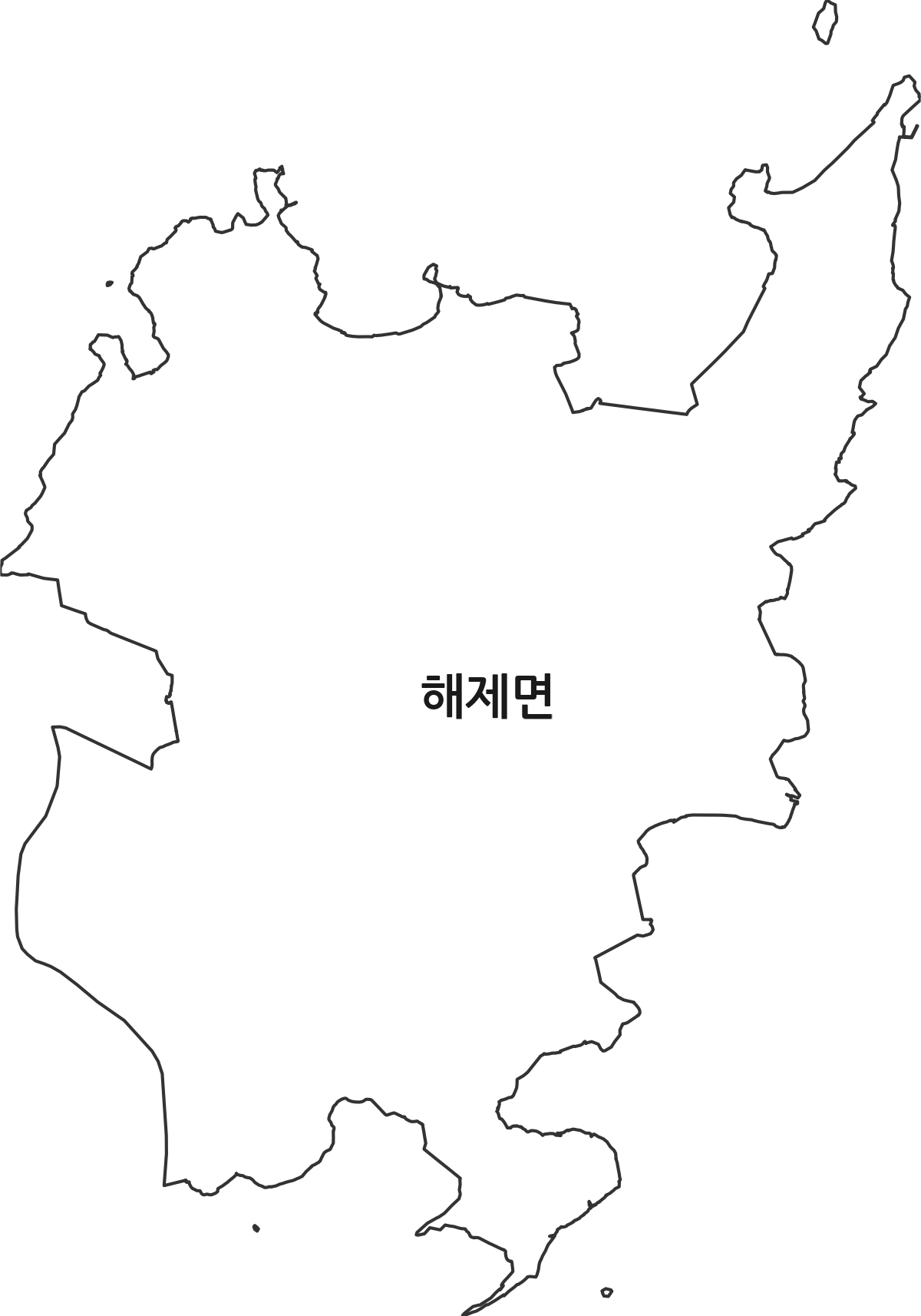 전라남도 무안군 해제면 법정동 행정구역 경계 지도