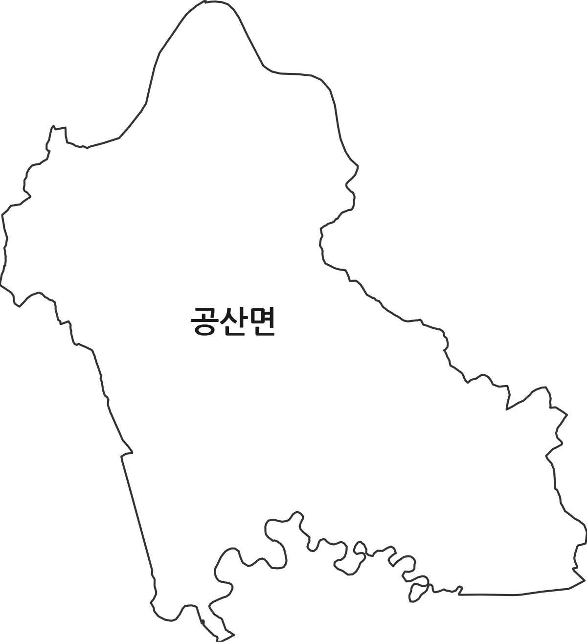 전라남도 나주시 공산면 행정동 행정구역 경계 지도