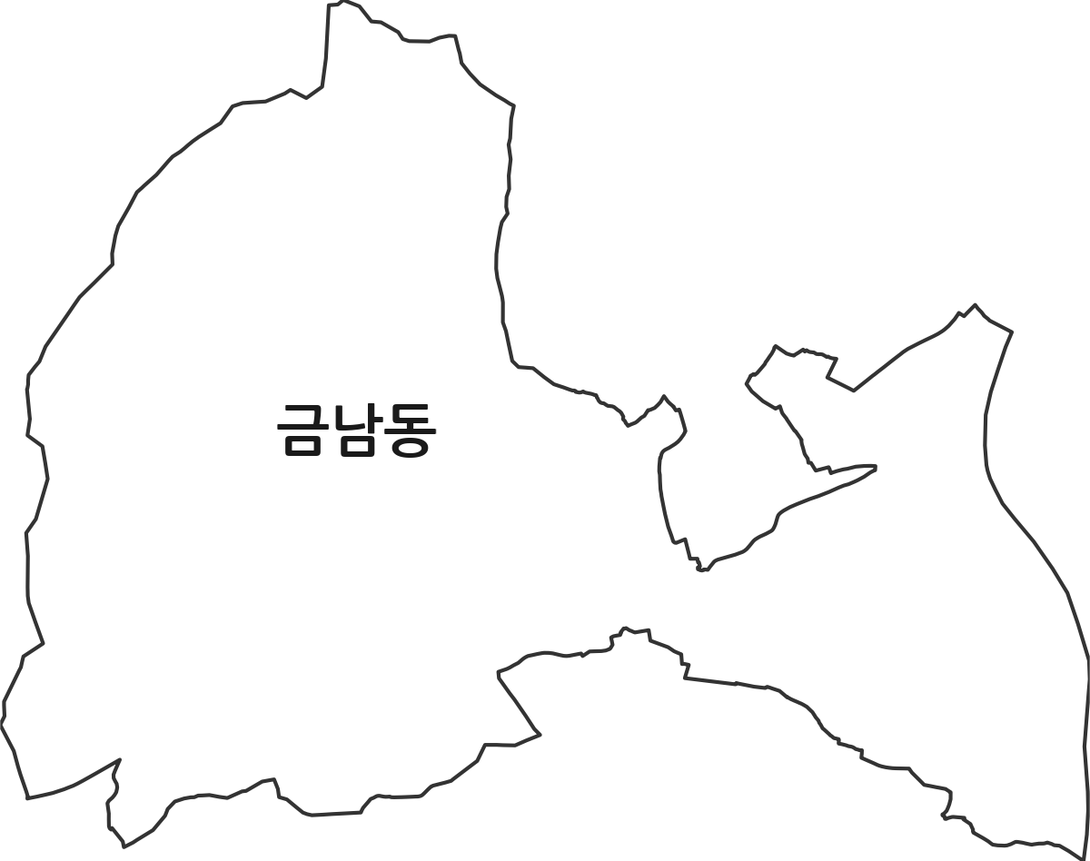 전라남도 나주시 금남동 행정동 행정구역 경계 지도