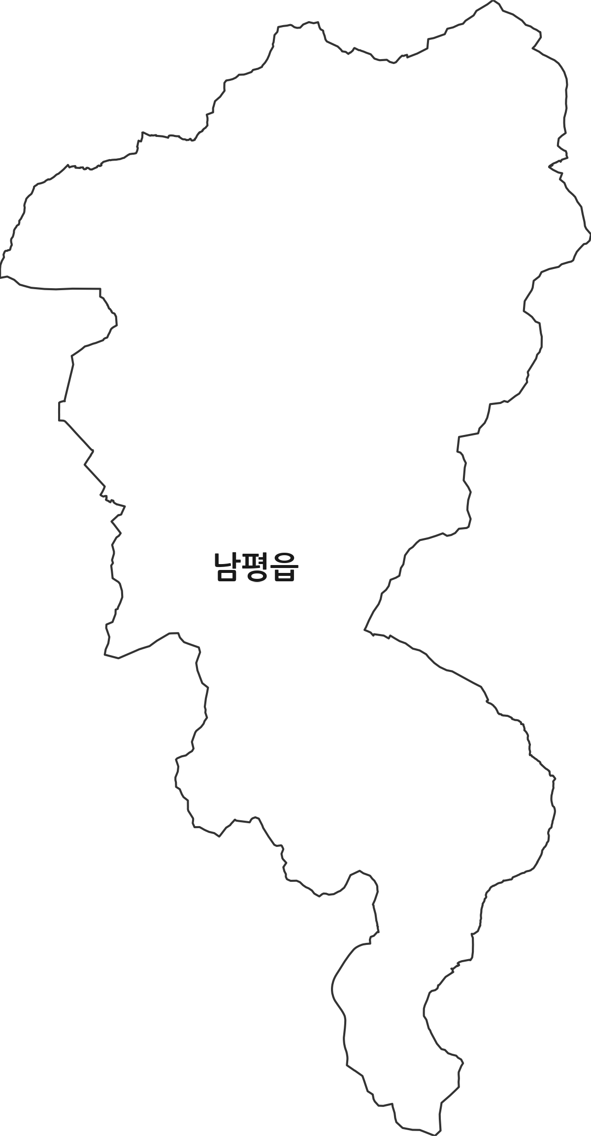 전라남도 나주시 남평읍 행정동 행정구역 경계 지도