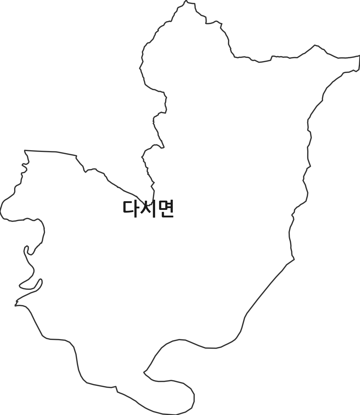 전라남도 나주시 다시면 행정동 행정구역 경계 지도