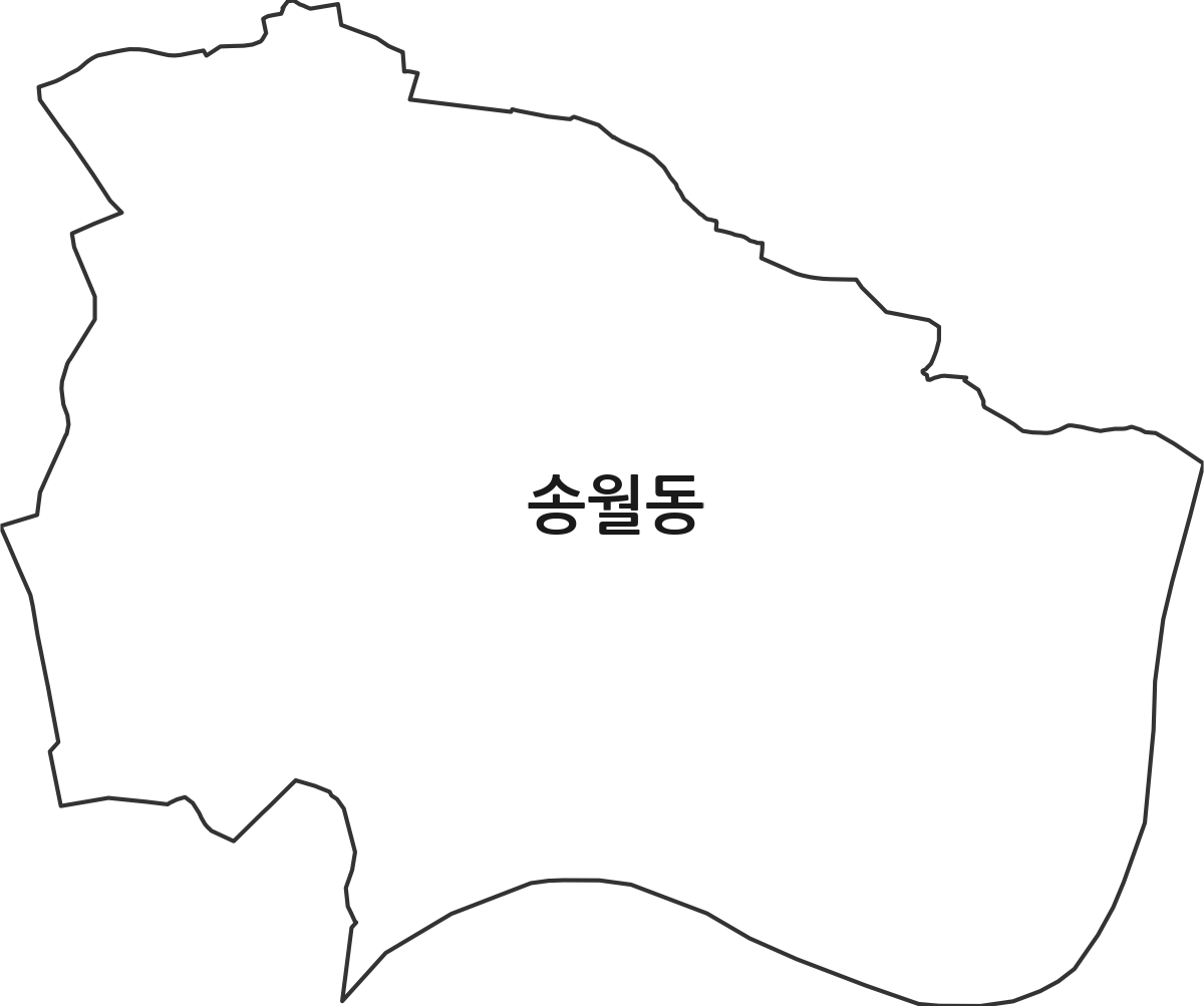 전라남도 나주시 송월동 행정동 행정구역 경계 지도