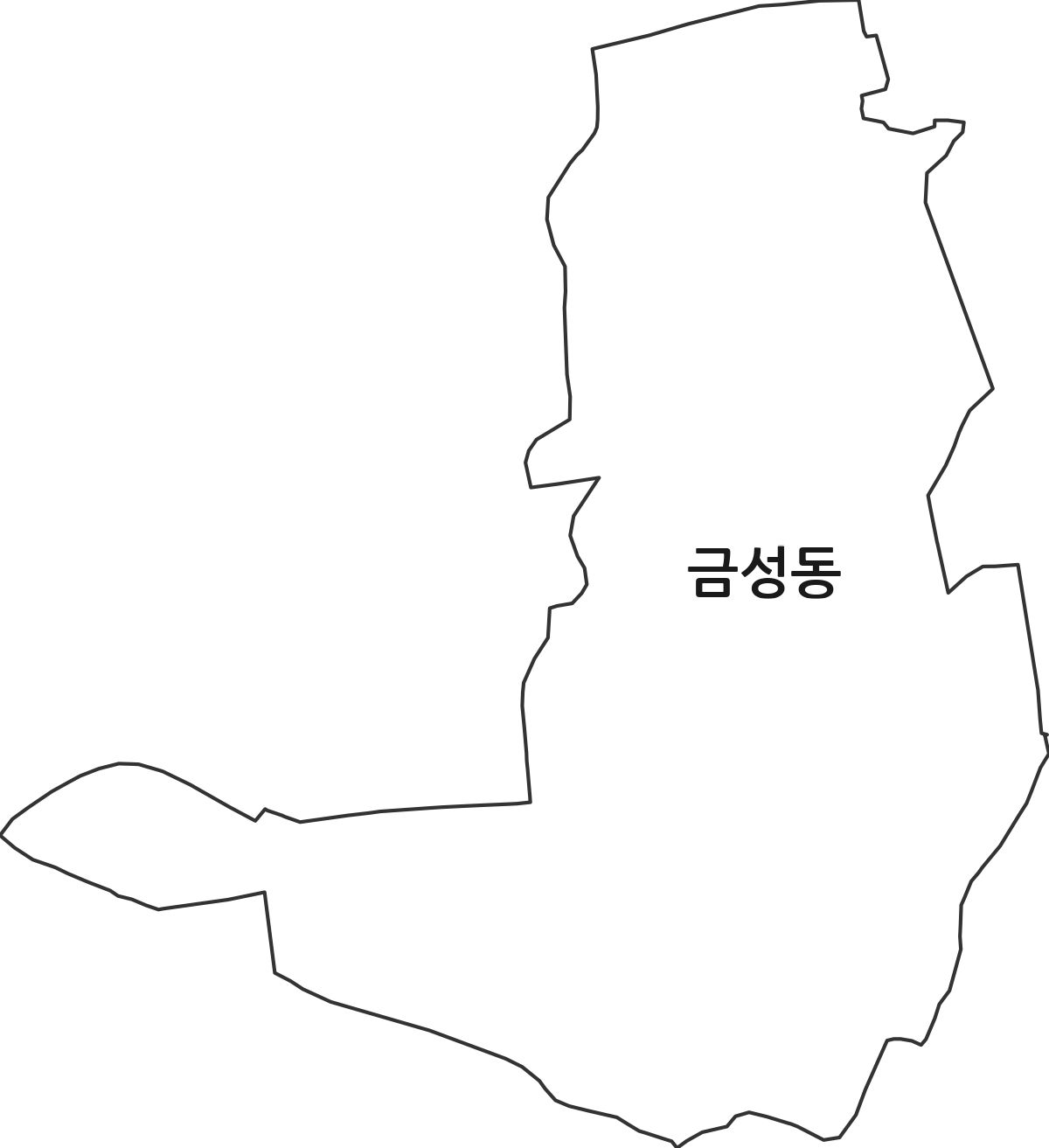 전라남도 나주시 금성동 법정동 행정구역 경계 지도