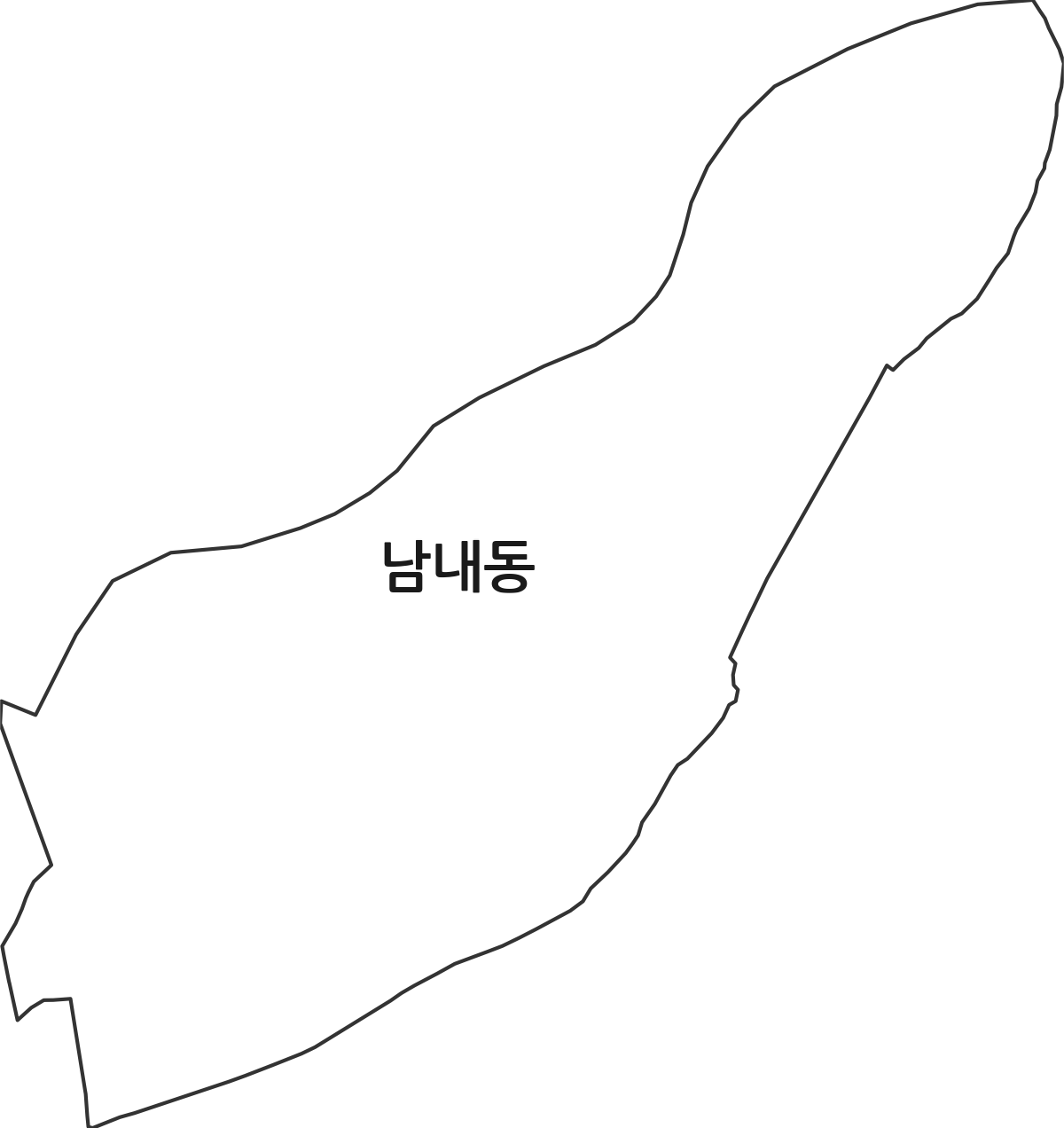 전라남도 나주시 남내동 법정동 행정구역 경계 지도