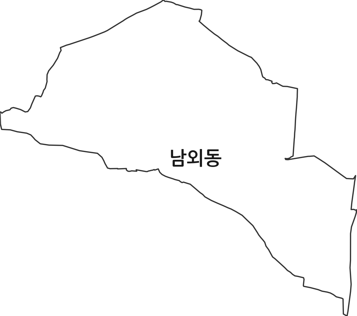 전라남도 나주시 남외동 법정동 행정구역 경계 지도