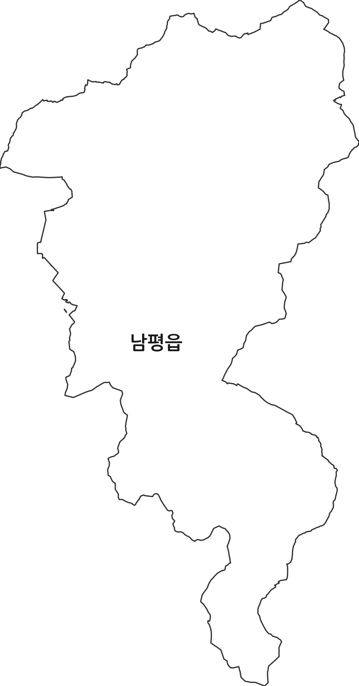 전라남도 나주시 남평읍 법정동 행정구역 경계 지도