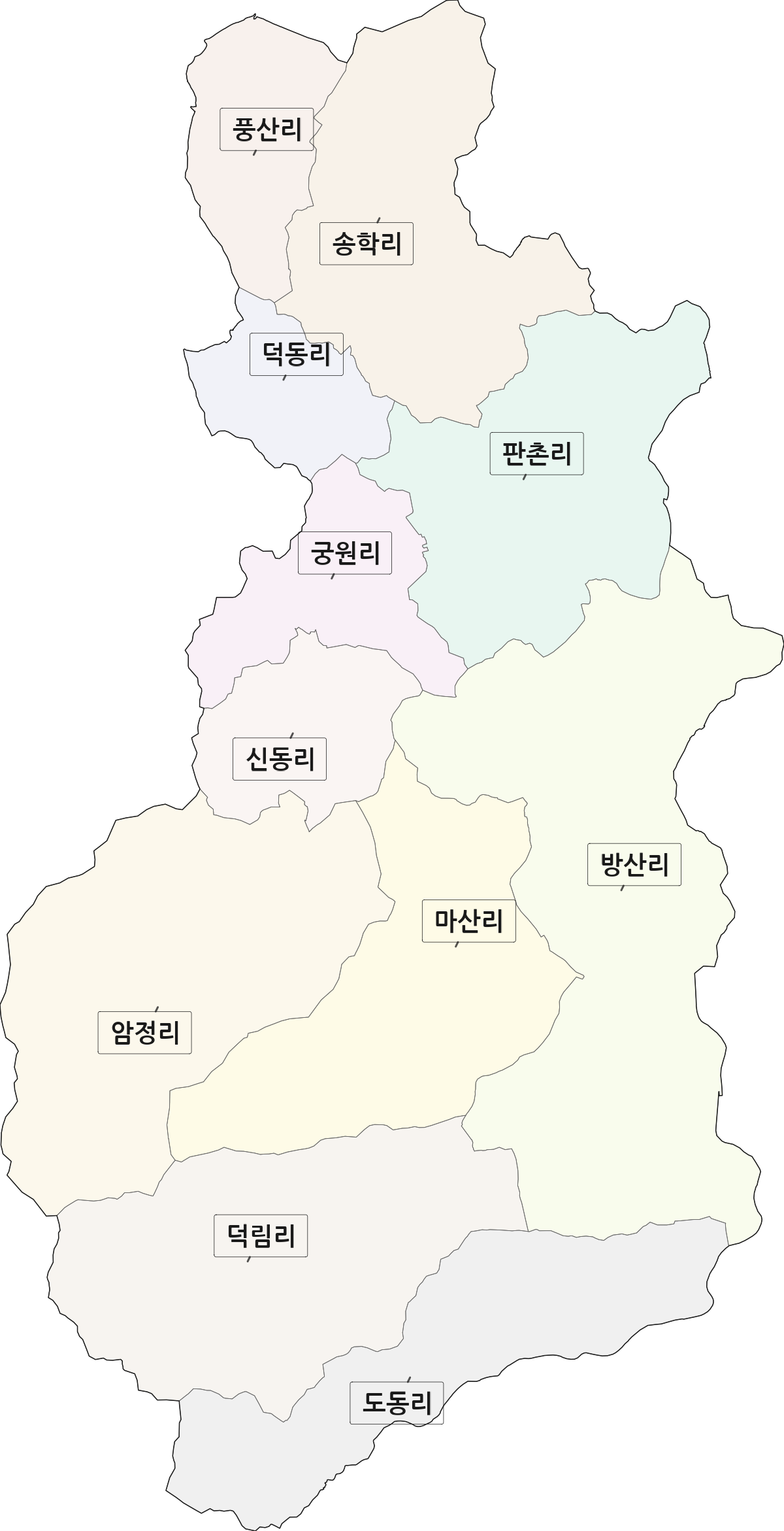 전라남도 나주시 다도면 법정동 리 구분 행정구역 경계 지도