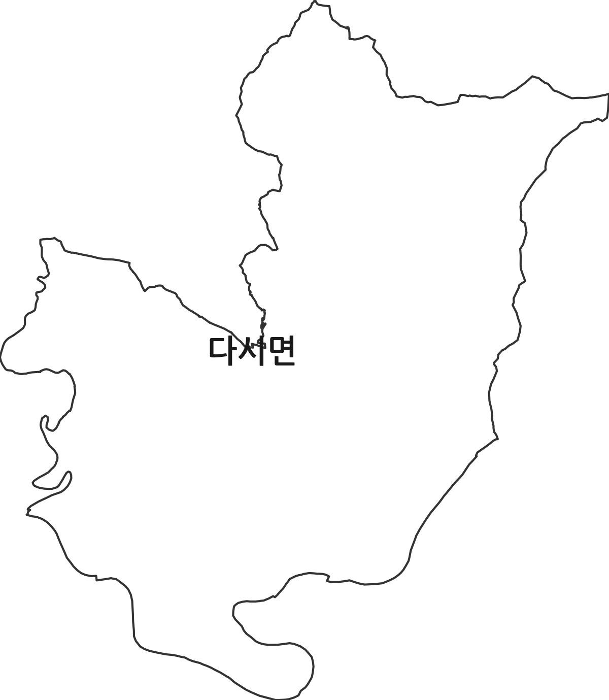 전라남도 나주시 다시면 법정동 행정구역 경계 지도