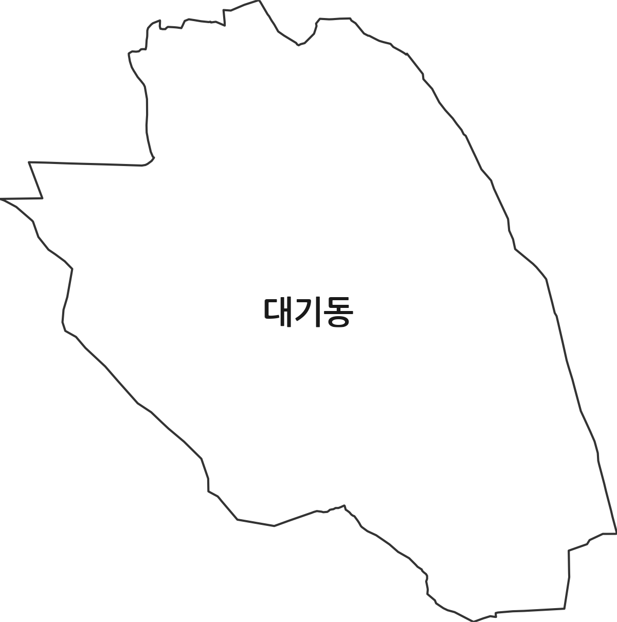 전라남도 나주시 대기동 법정동 행정구역 경계 지도