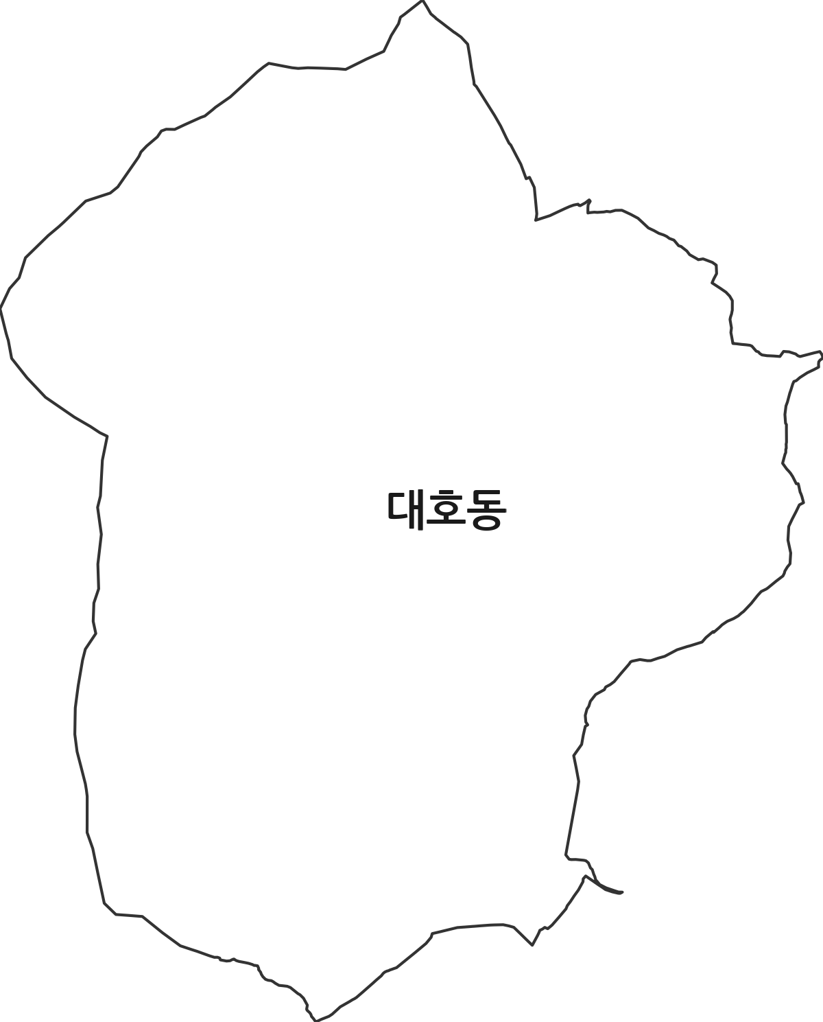 전라남도 나주시 대호동 법정동 행정구역 경계 지도