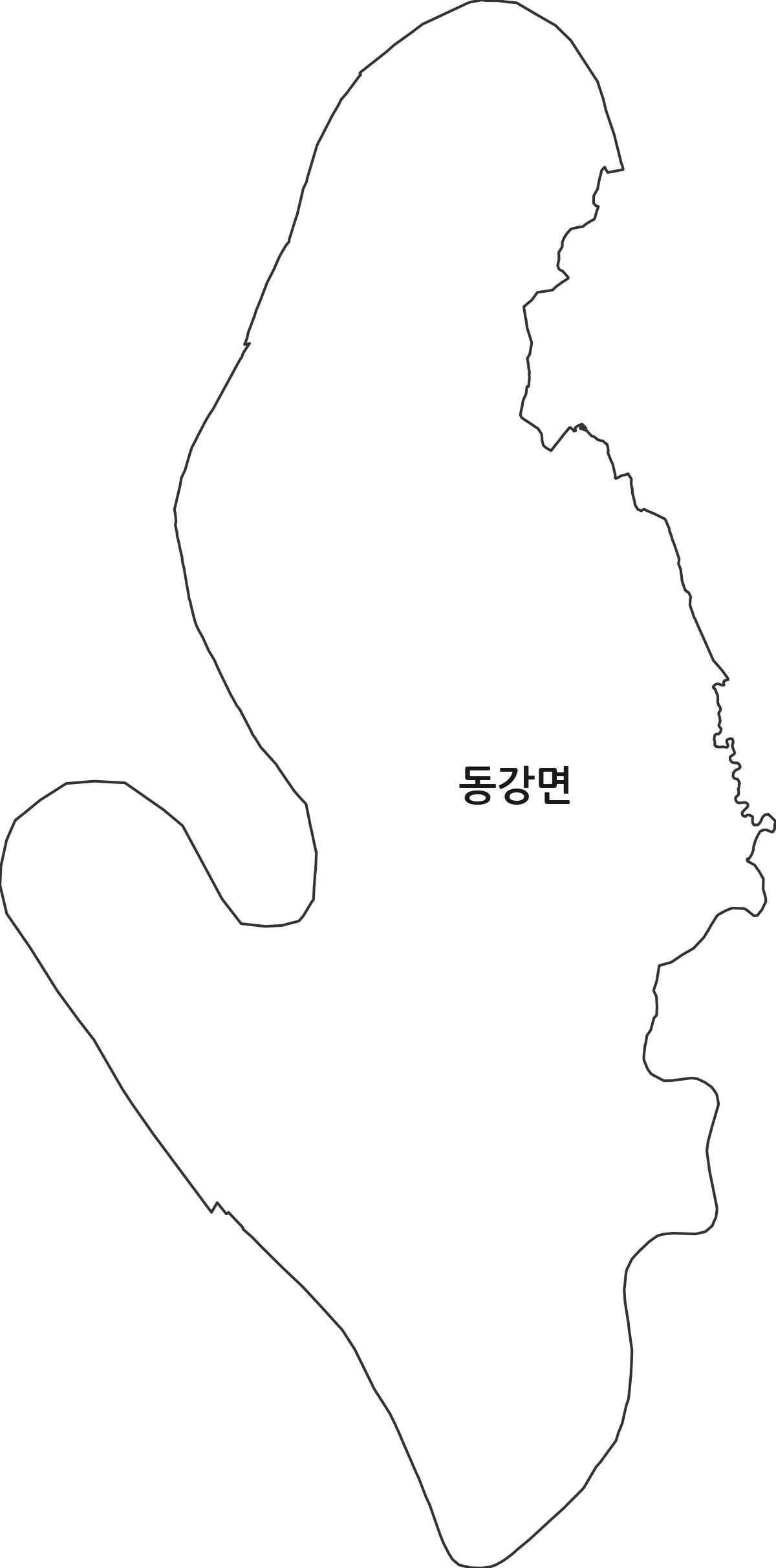전라남도 나주시 동강면 법정동 행정구역 경계 지도