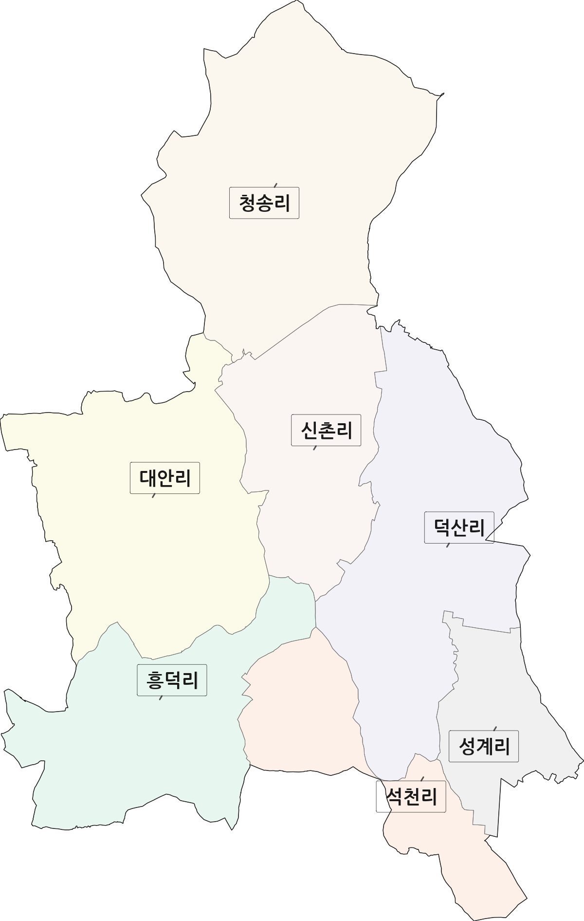 전라남도 나주시 반남면 법정동 리 구분 행정구역 경계 지도