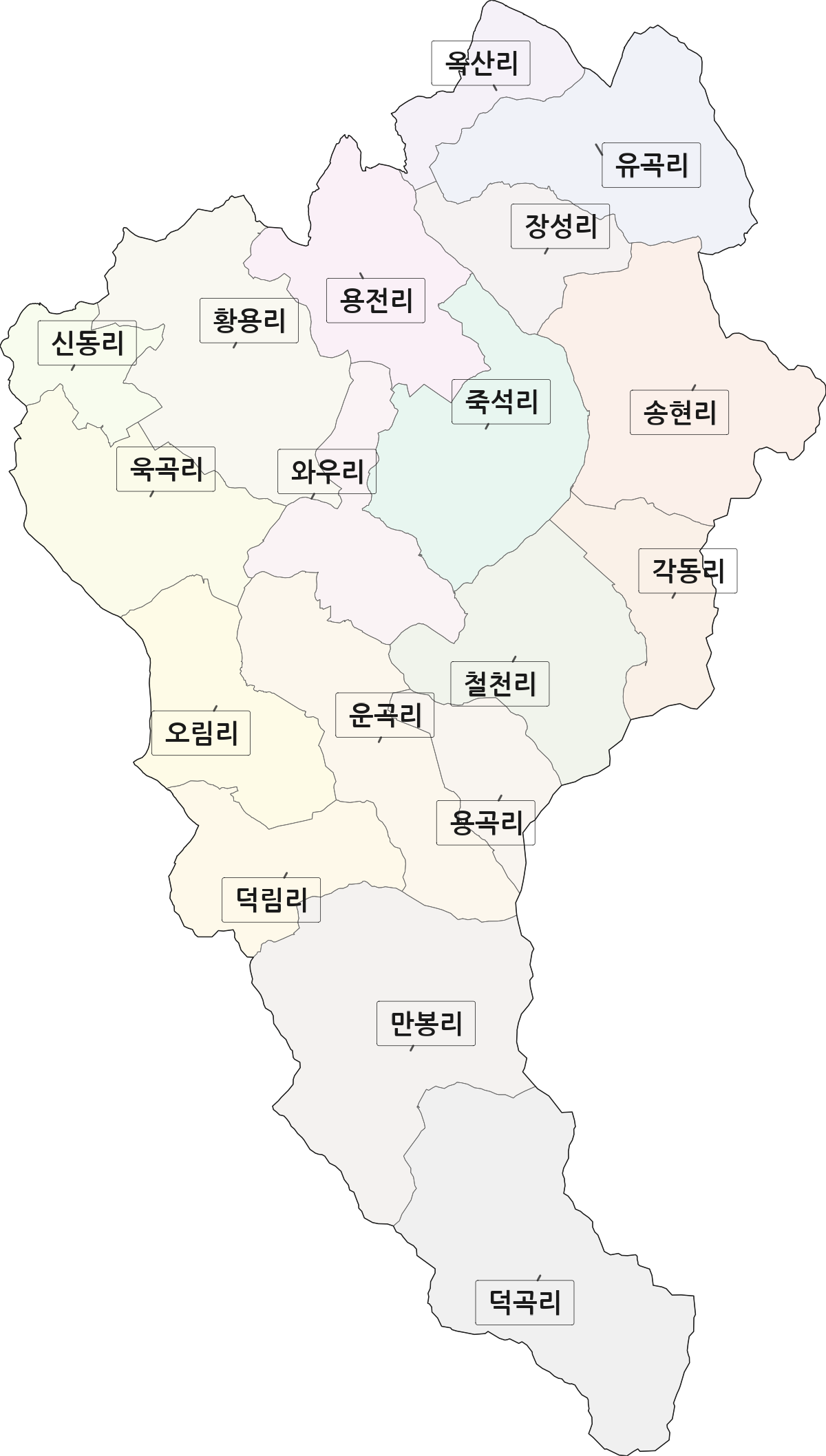 전라남도 나주시 봉황면 법정동 리 구분 행정구역 경계 지도