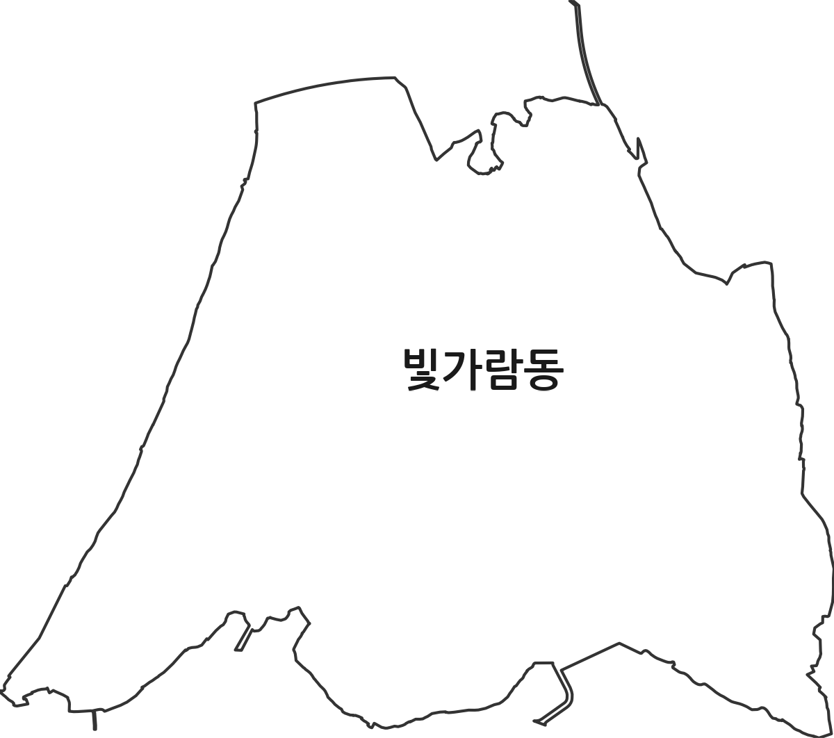 전라남도 나주시 빛가람동 법정동 행정구역 경계 지도