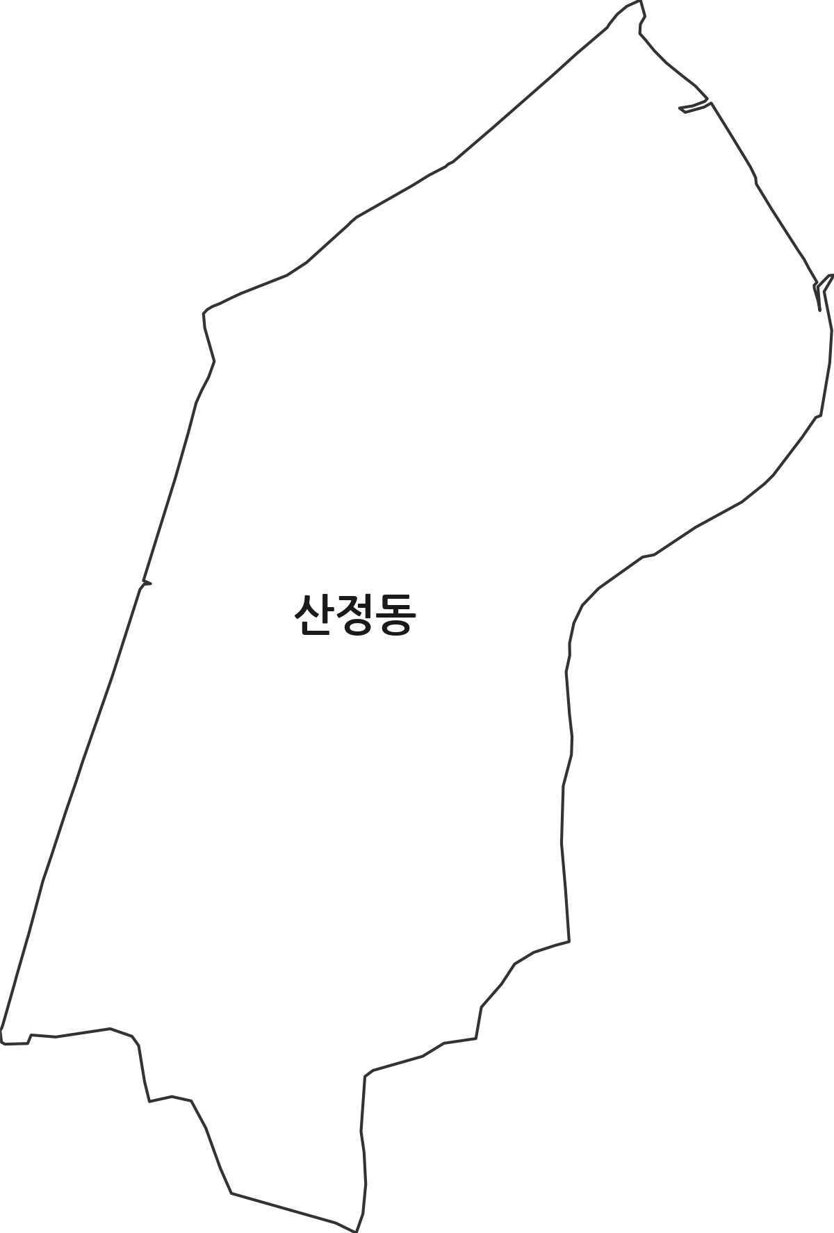 전라남도 나주시 산정동 법정동 행정구역 경계 지도