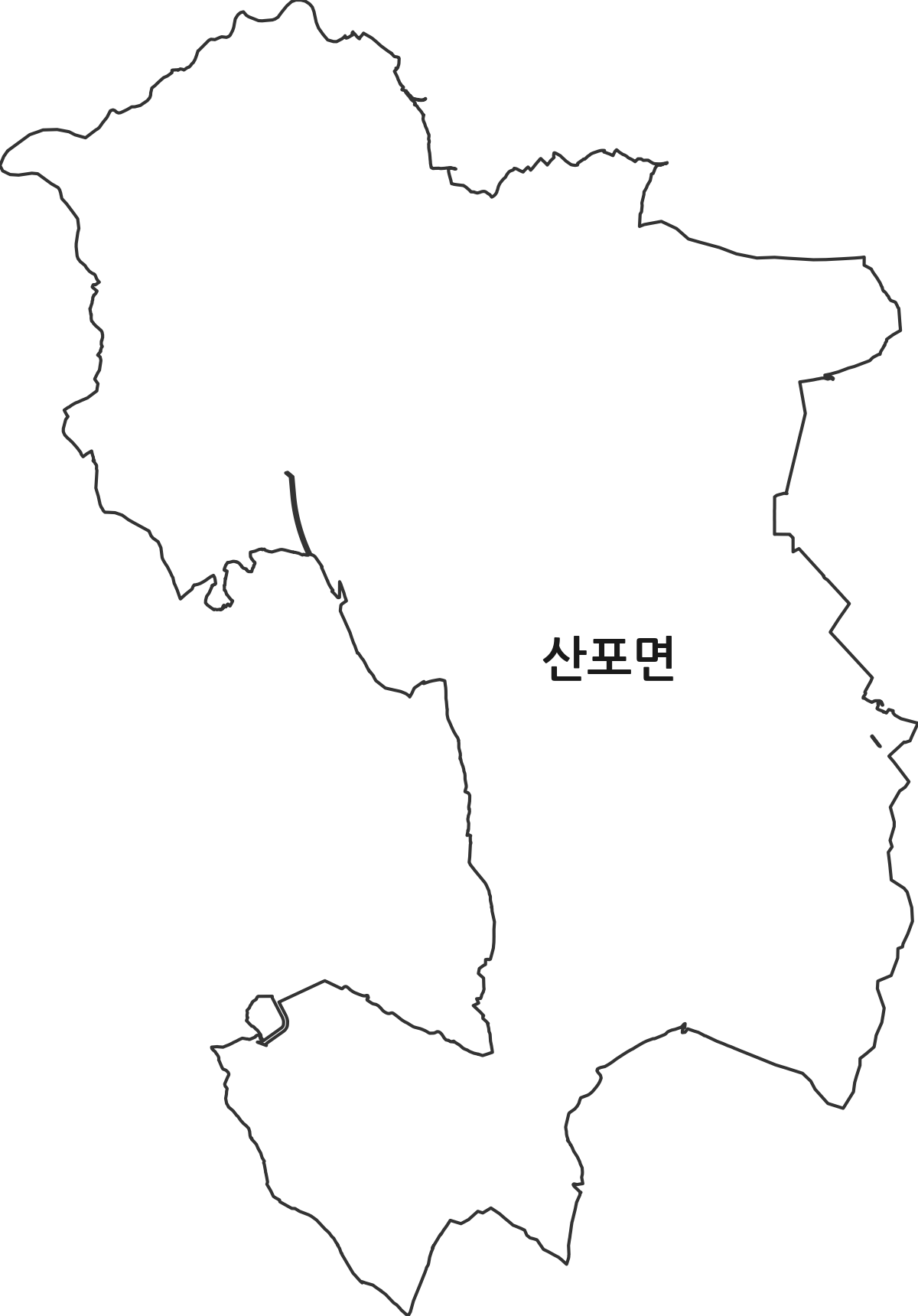 전라남도 나주시 산포면 법정동 행정구역 경계 지도