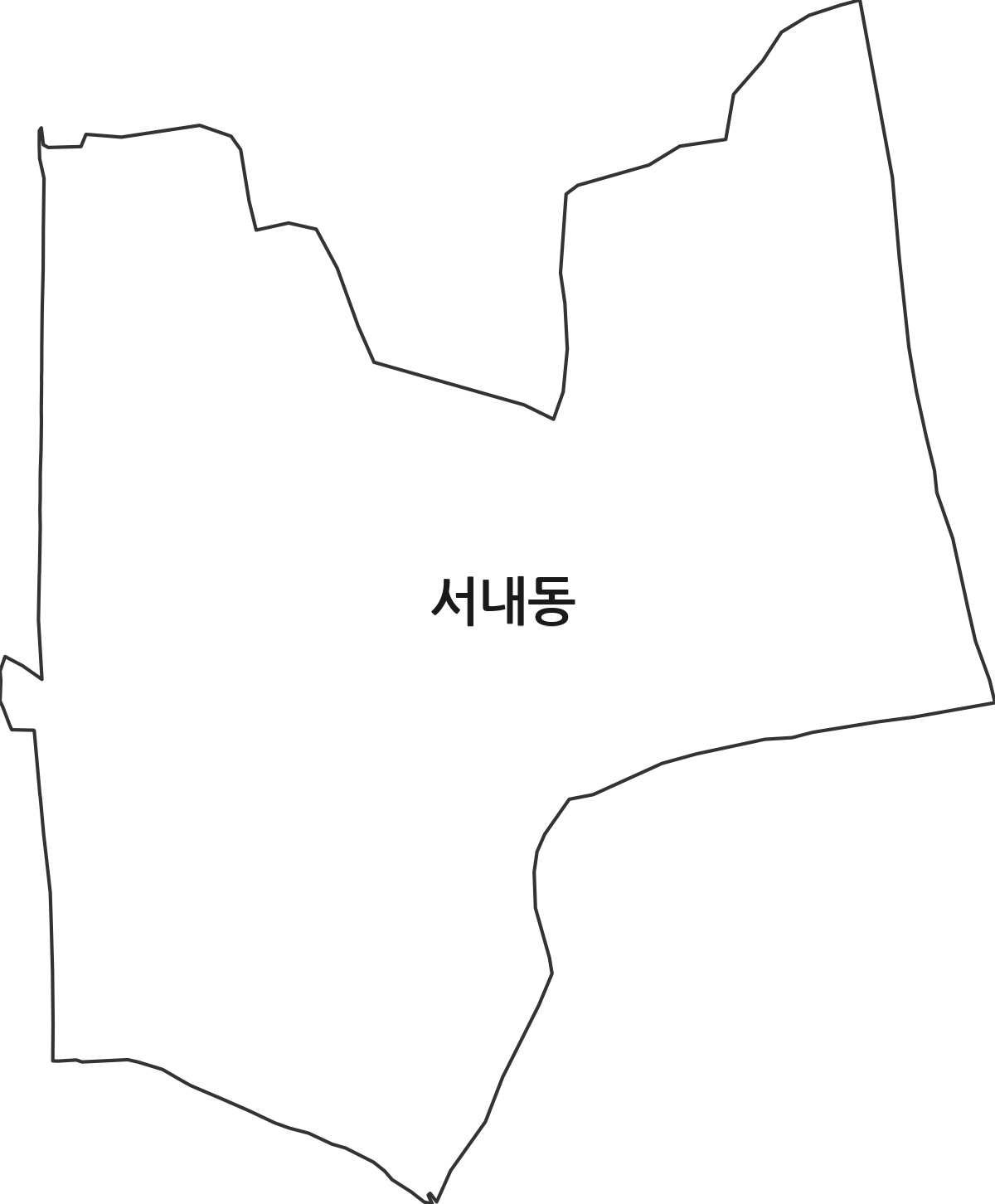전라남도 나주시 서내동 법정동 행정구역 경계 지도