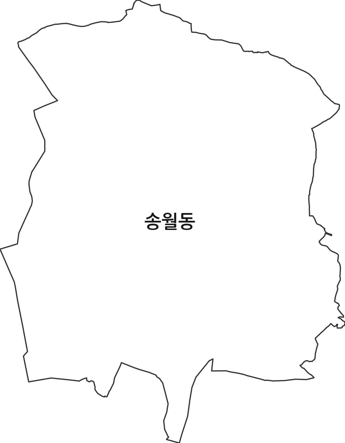 전라남도 나주시 송월동 법정동 행정구역 경계 지도