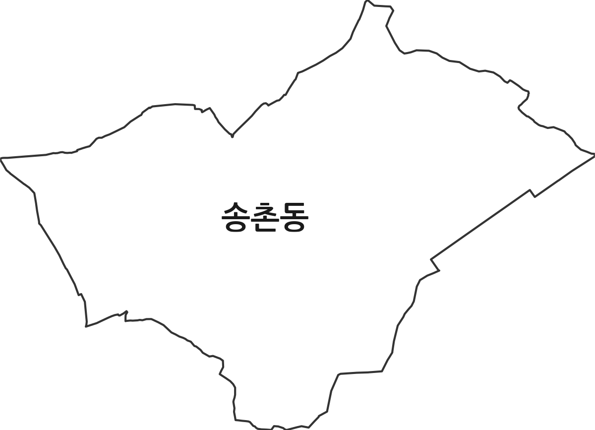 전라남도 나주시 송촌동 법정동 행정구역 경계 지도