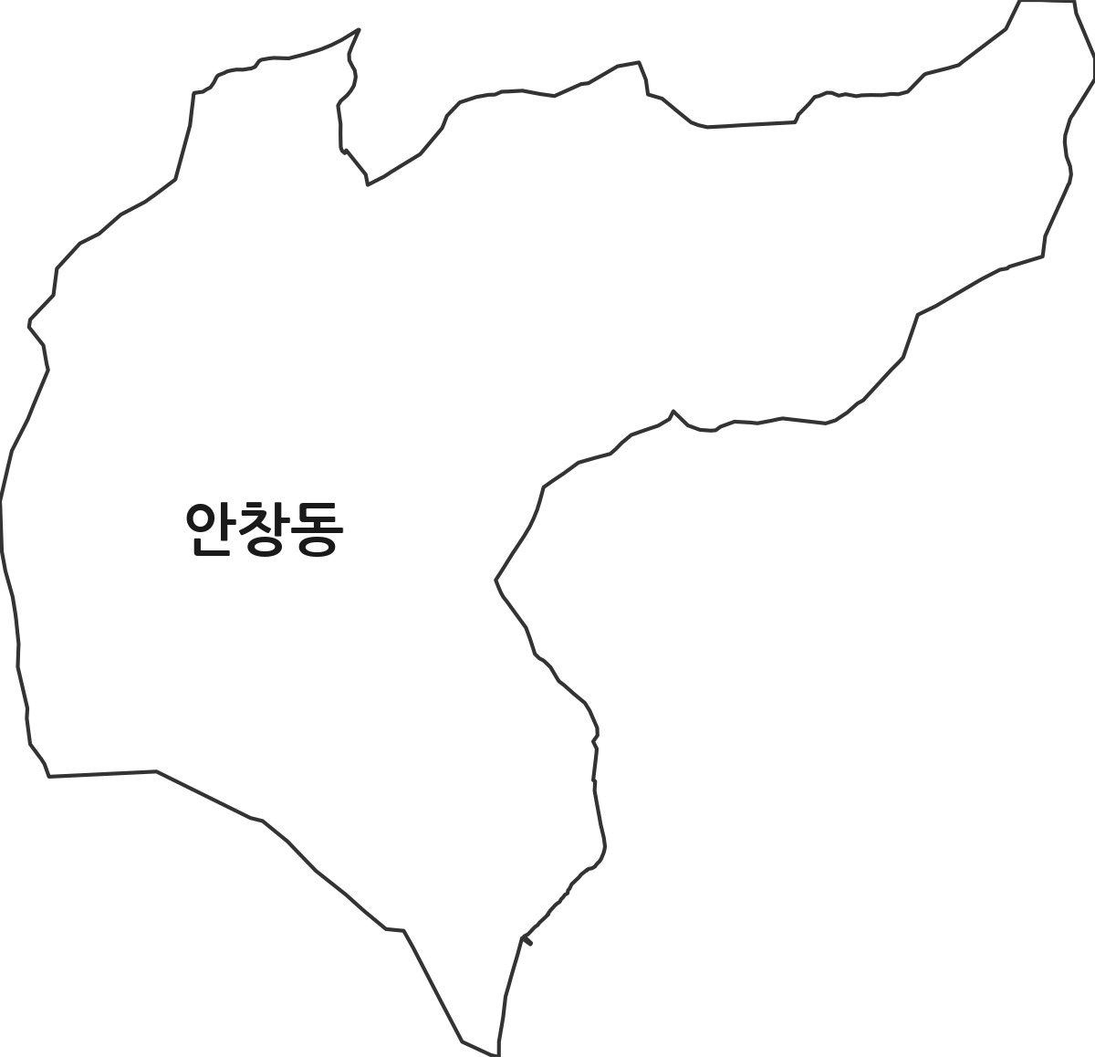 전라남도 나주시 안창동 법정동 행정구역 경계 지도