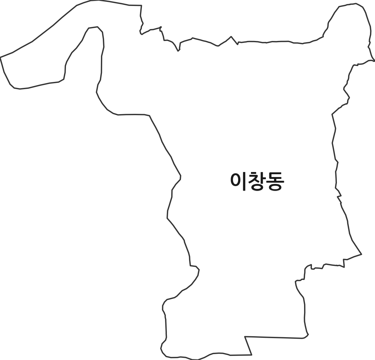 전라남도 나주시 이창동 법정동 행정구역 경계 지도