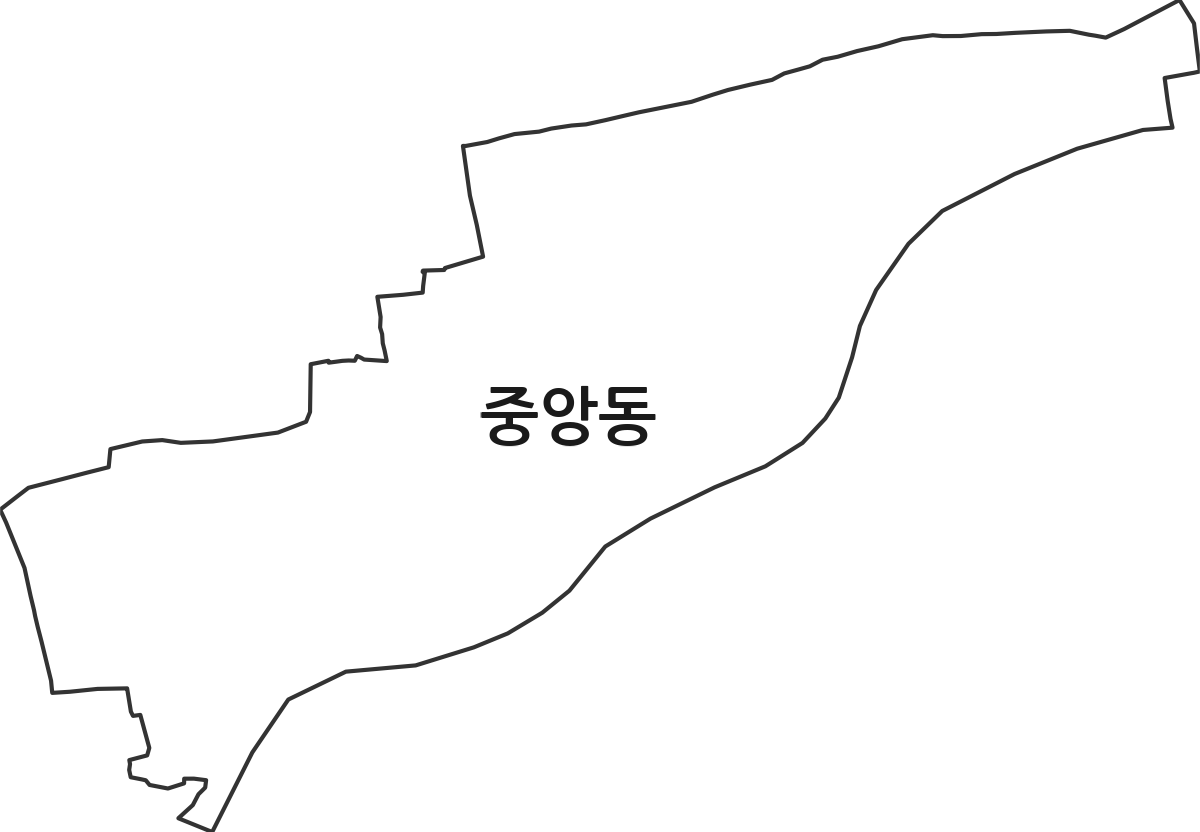 전라남도 나주시 중앙동 법정동 행정구역 경계 지도