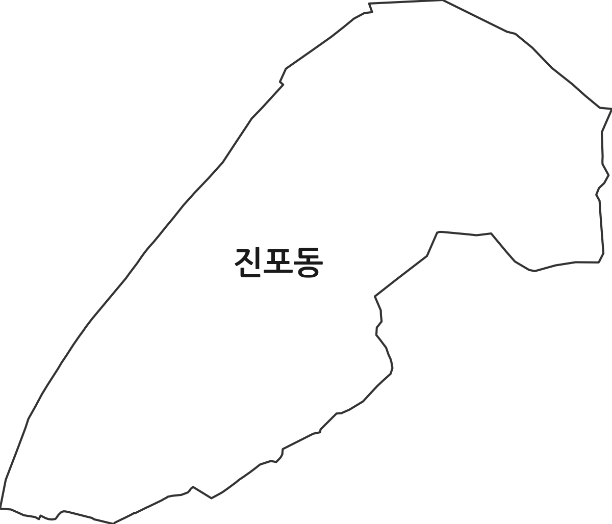 전라남도 나주시 진포동 법정동 행정구역 경계 지도