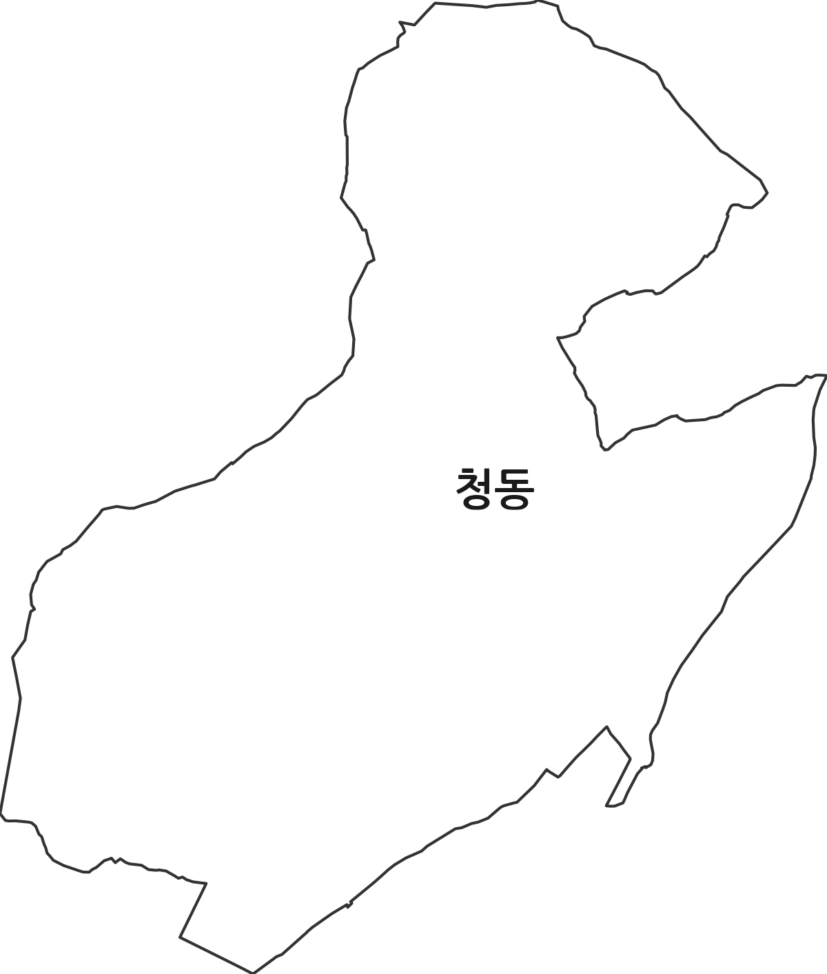 전라남도 나주시 청동 법정동 행정구역 경계 지도