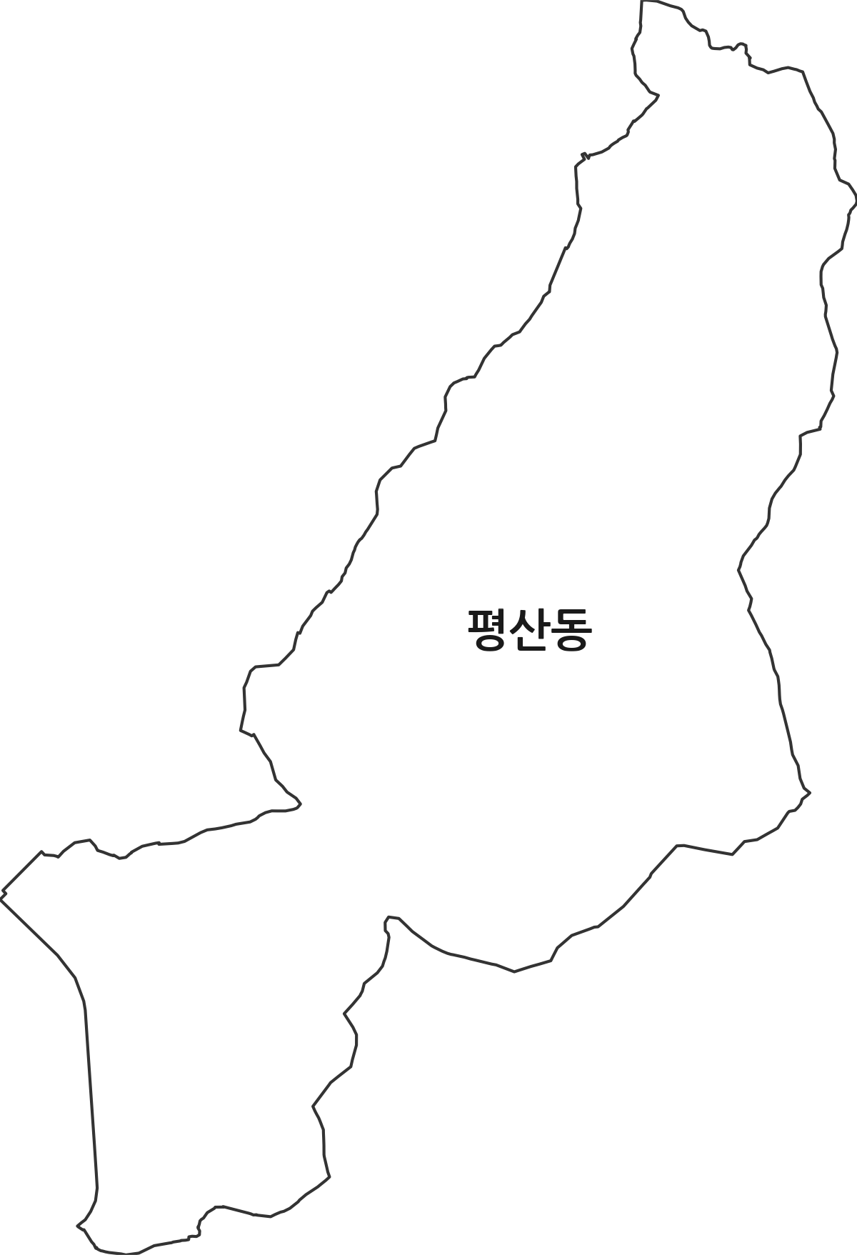 전라남도 나주시 평산동 법정동 행정구역 경계 지도