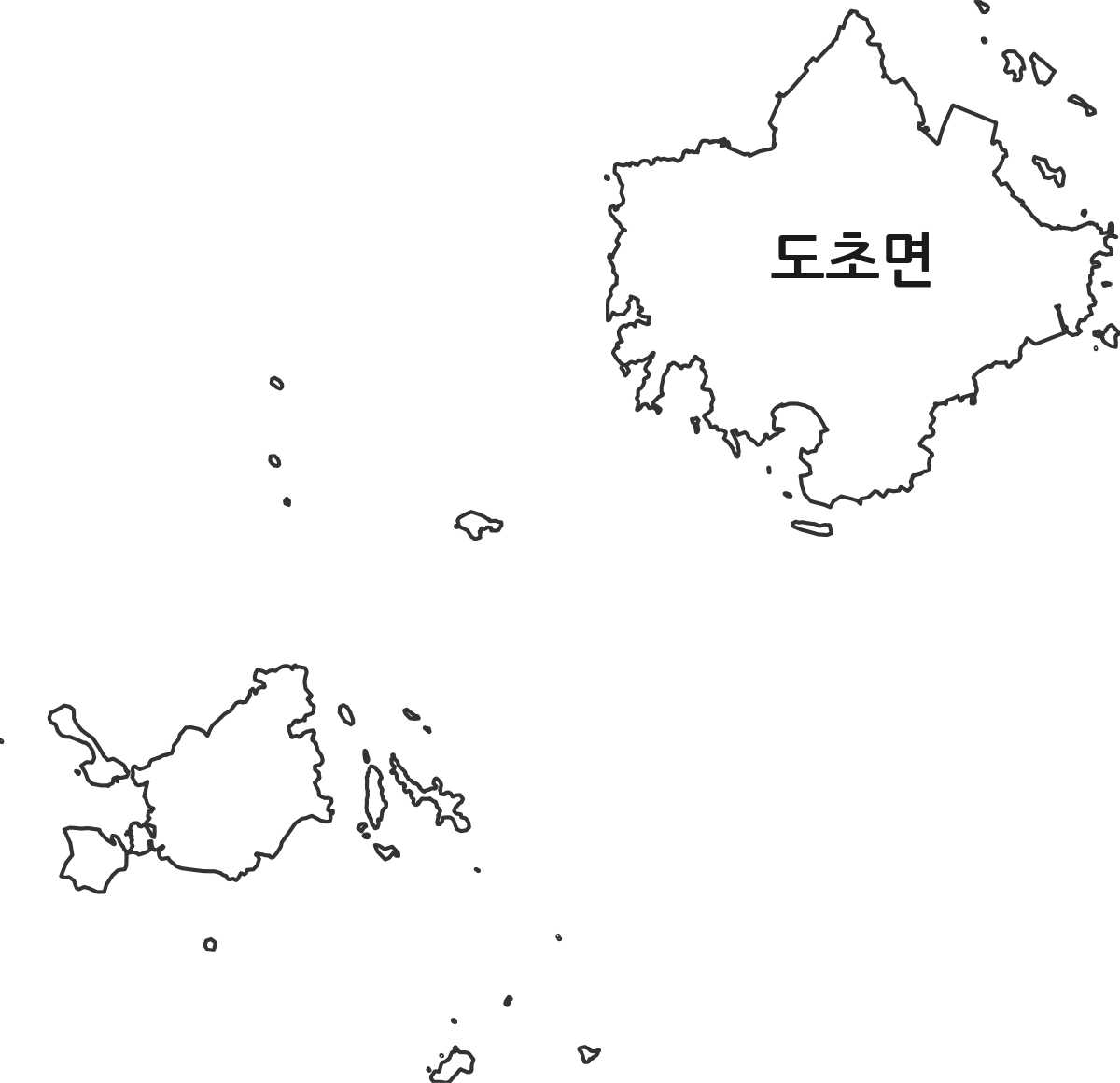 전라남도 신안군 도초면 행정동 행정구역 경계 지도