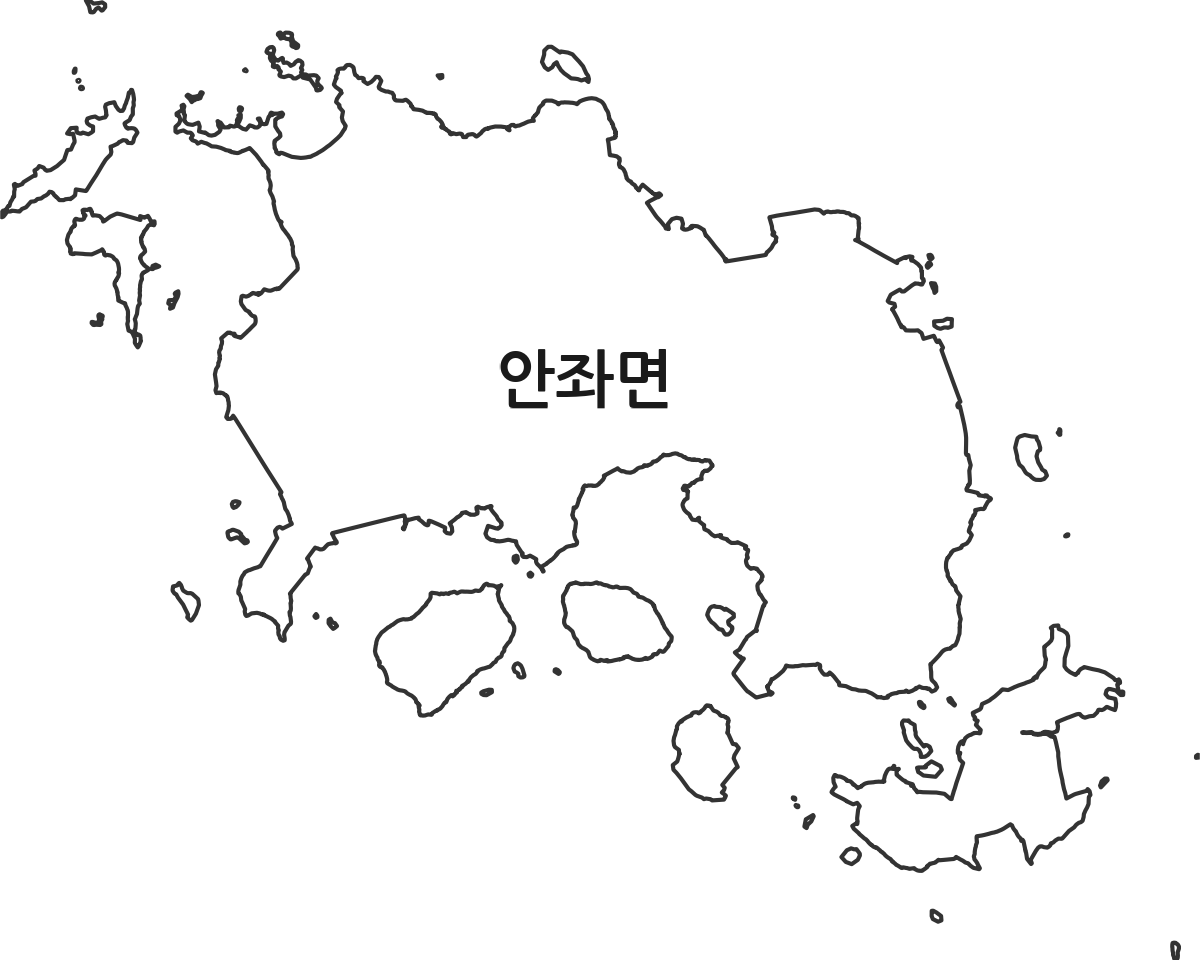 전라남도 신안군 안좌면 행정동 행정구역 경계 지도
