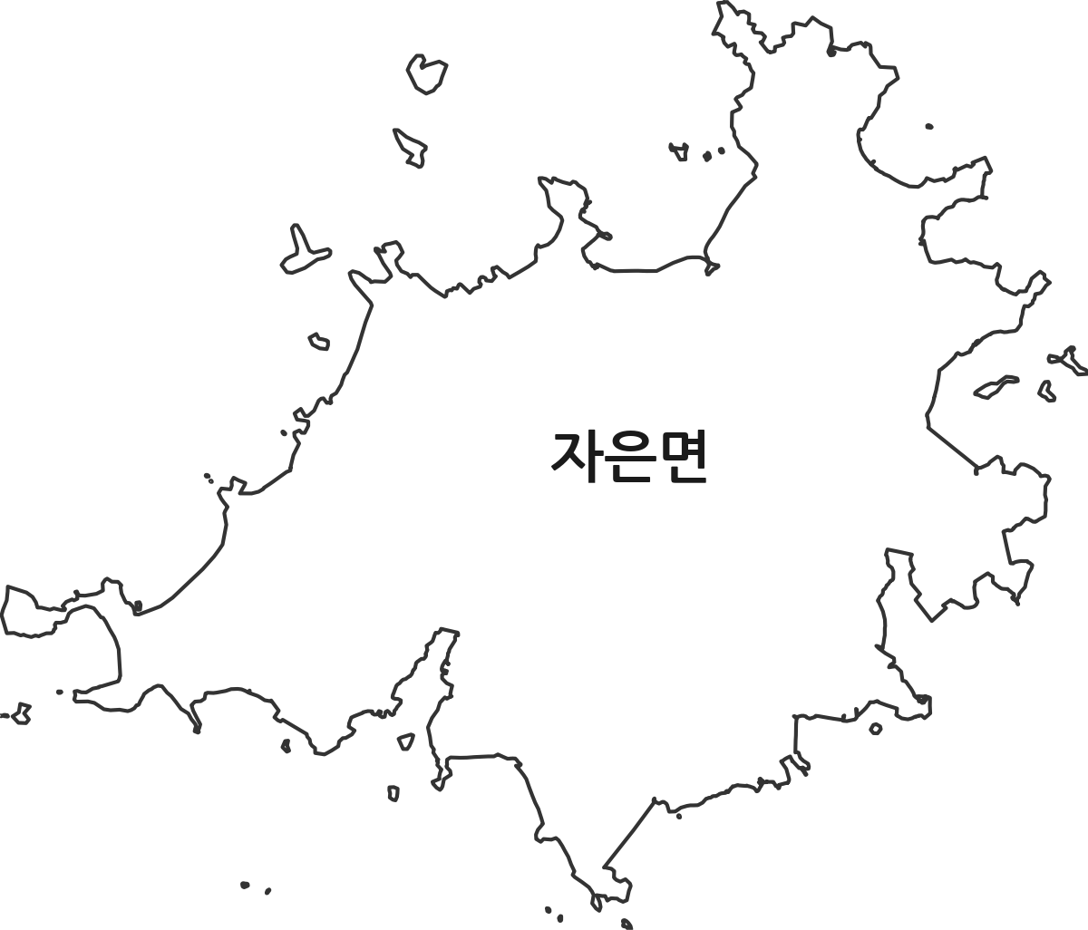 전라남도 신안군 자은면 행정동 행정구역 경계 지도