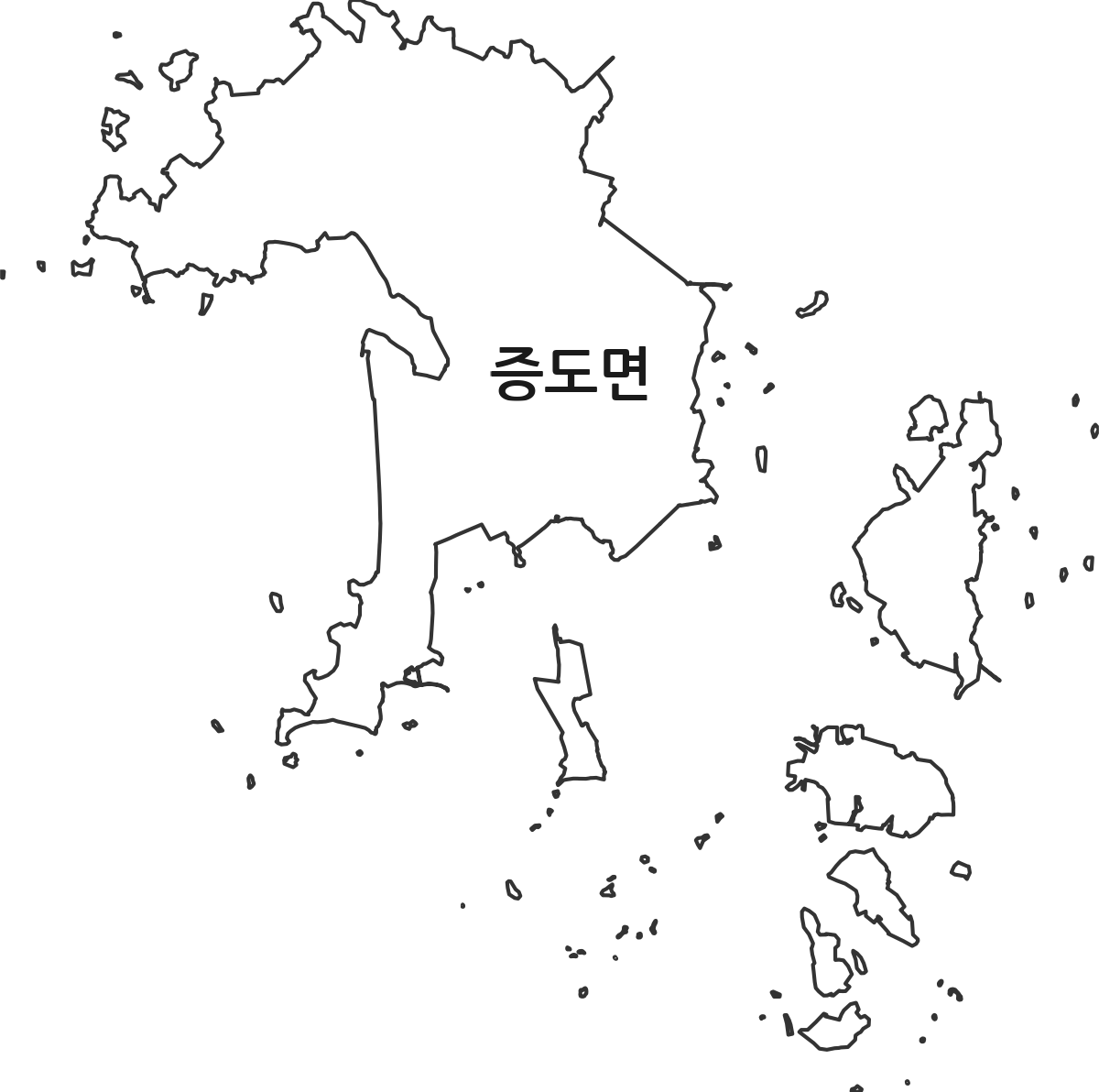 전라남도 신안군 증도면 행정동 행정구역 경계 지도