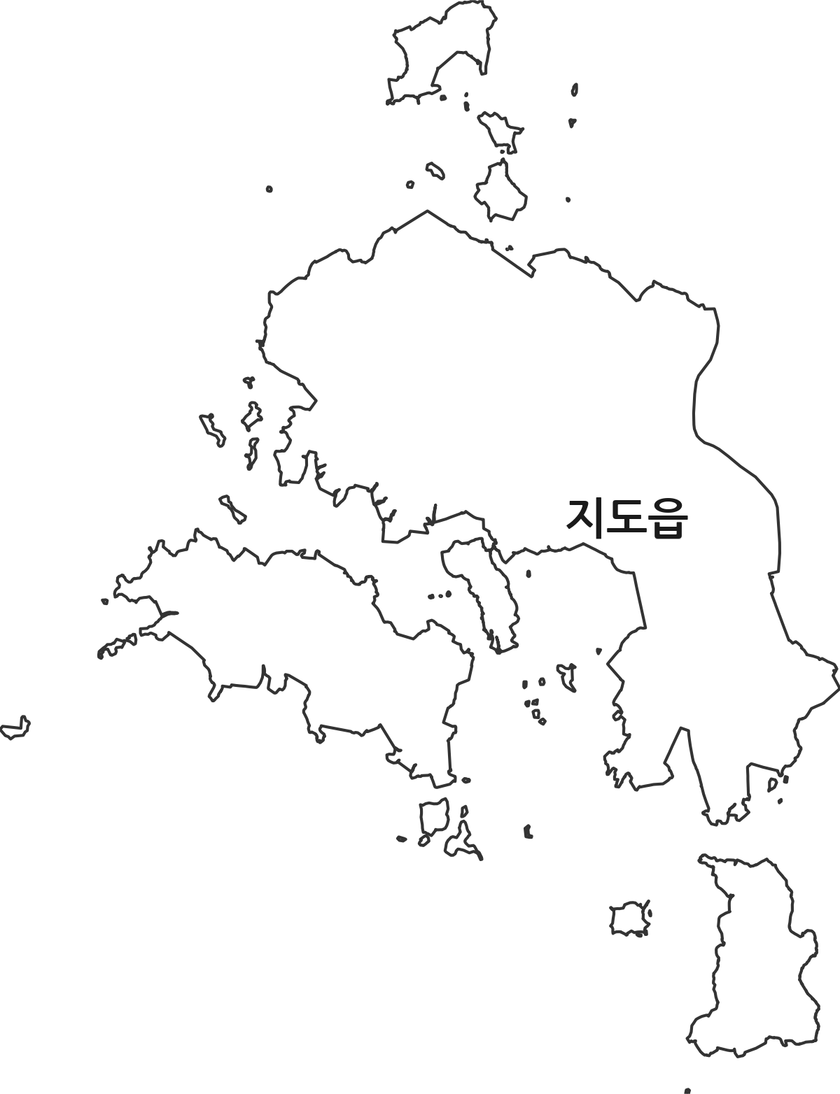 전라남도 신안군 지도읍 행정동 행정구역 경계 지도