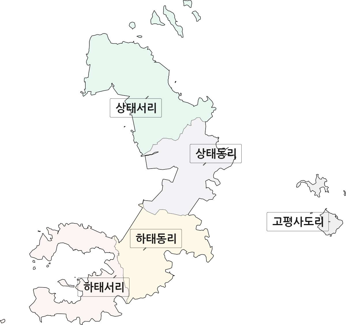 전라남도 신안군 신의면 법정동 리 구분 행정구역 경계 지도