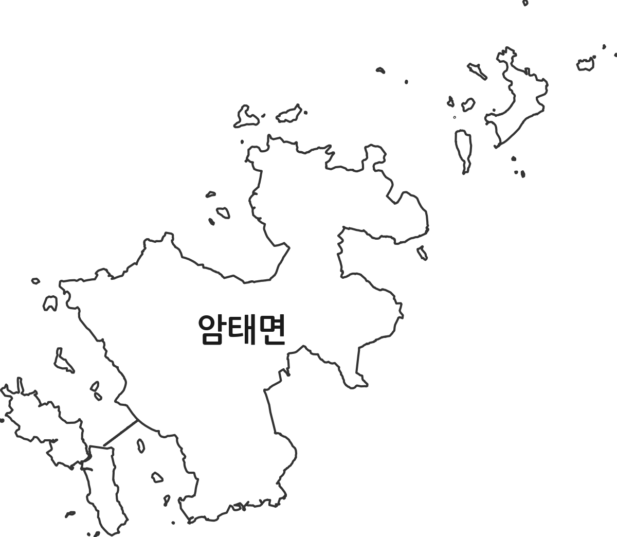 전라남도 신안군 암태면 법정동 행정구역 경계 지도