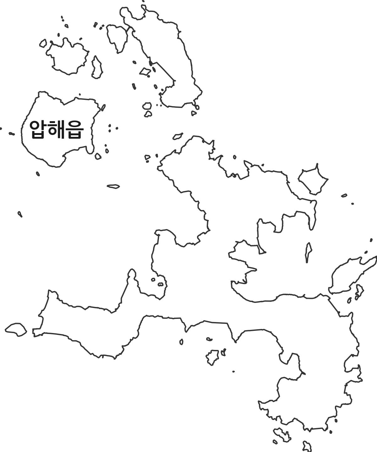 전라남도 신안군 압해읍 법정동 행정구역 경계 지도